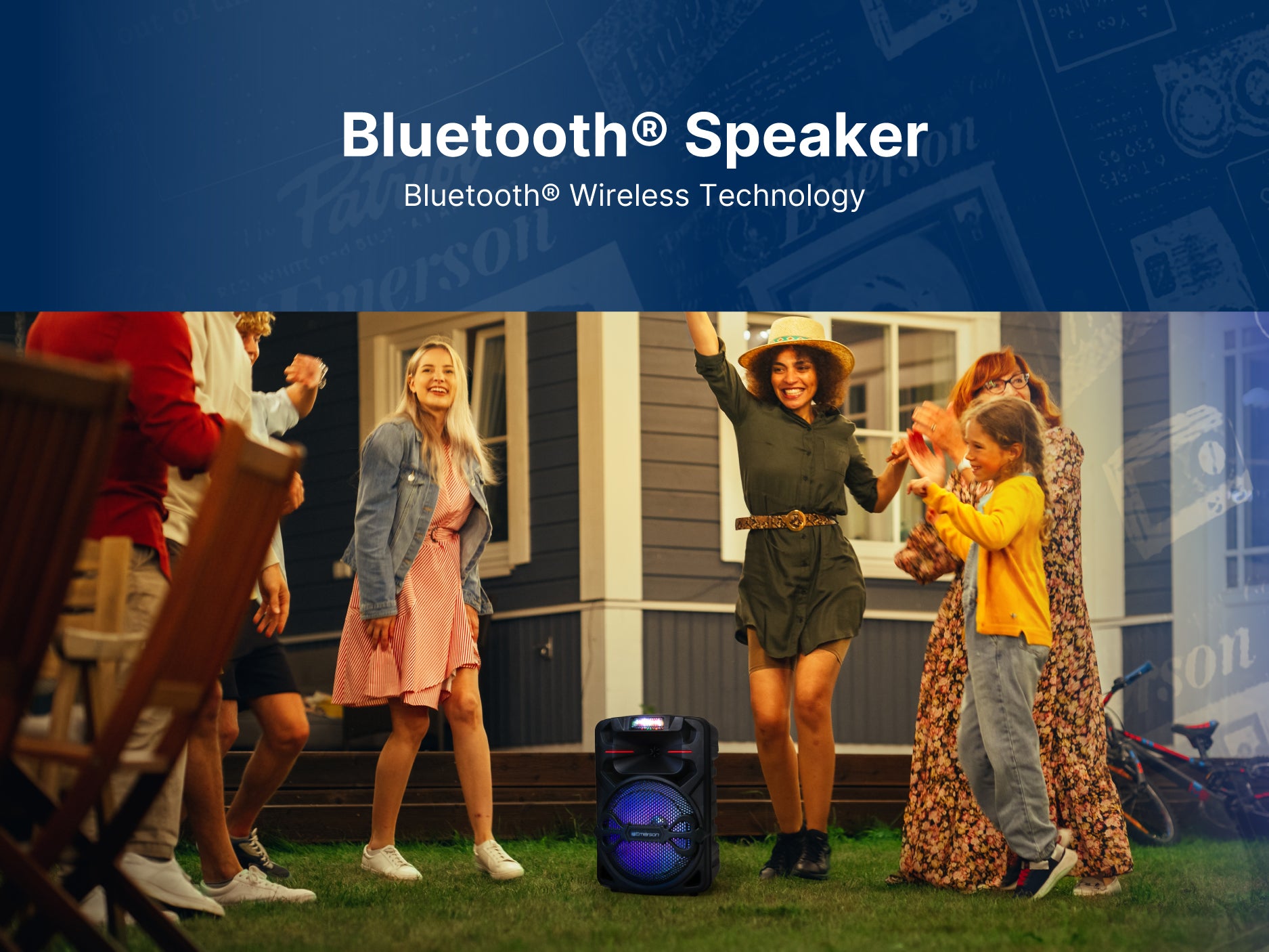 Portable 12” Bluetooth<sup>®</sup> Party Speaker with Disco Lights