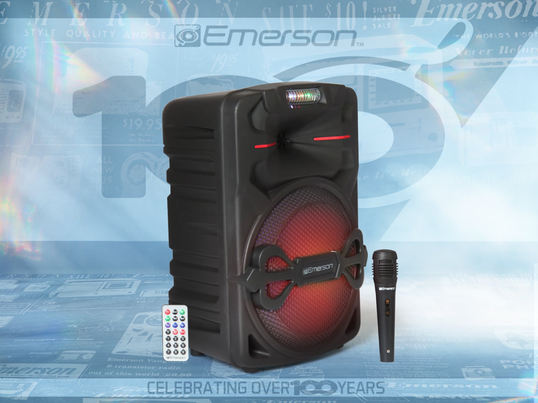 Portable 12” Bluetooth<sup>®</sup> Party Speaker with Disco Lights