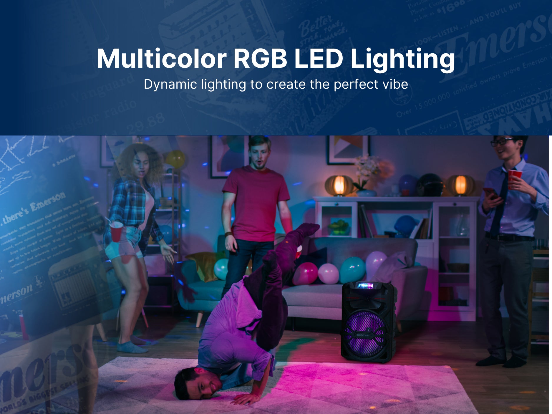 Portable 12" Bluetooth® Party Speaker with Disco Lights