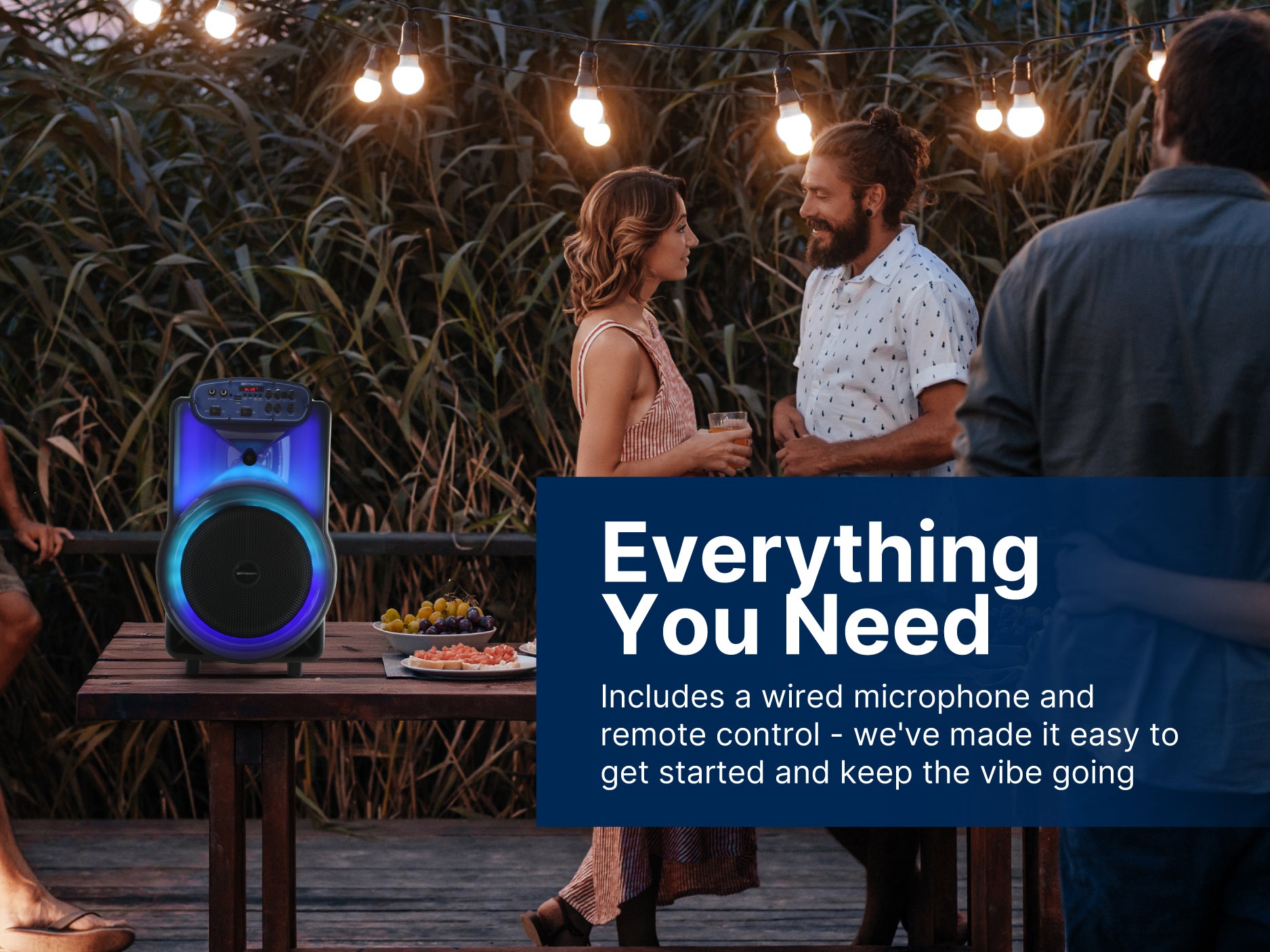 Portable Bluetooth® 12" Party Speaker with Flame Lighting