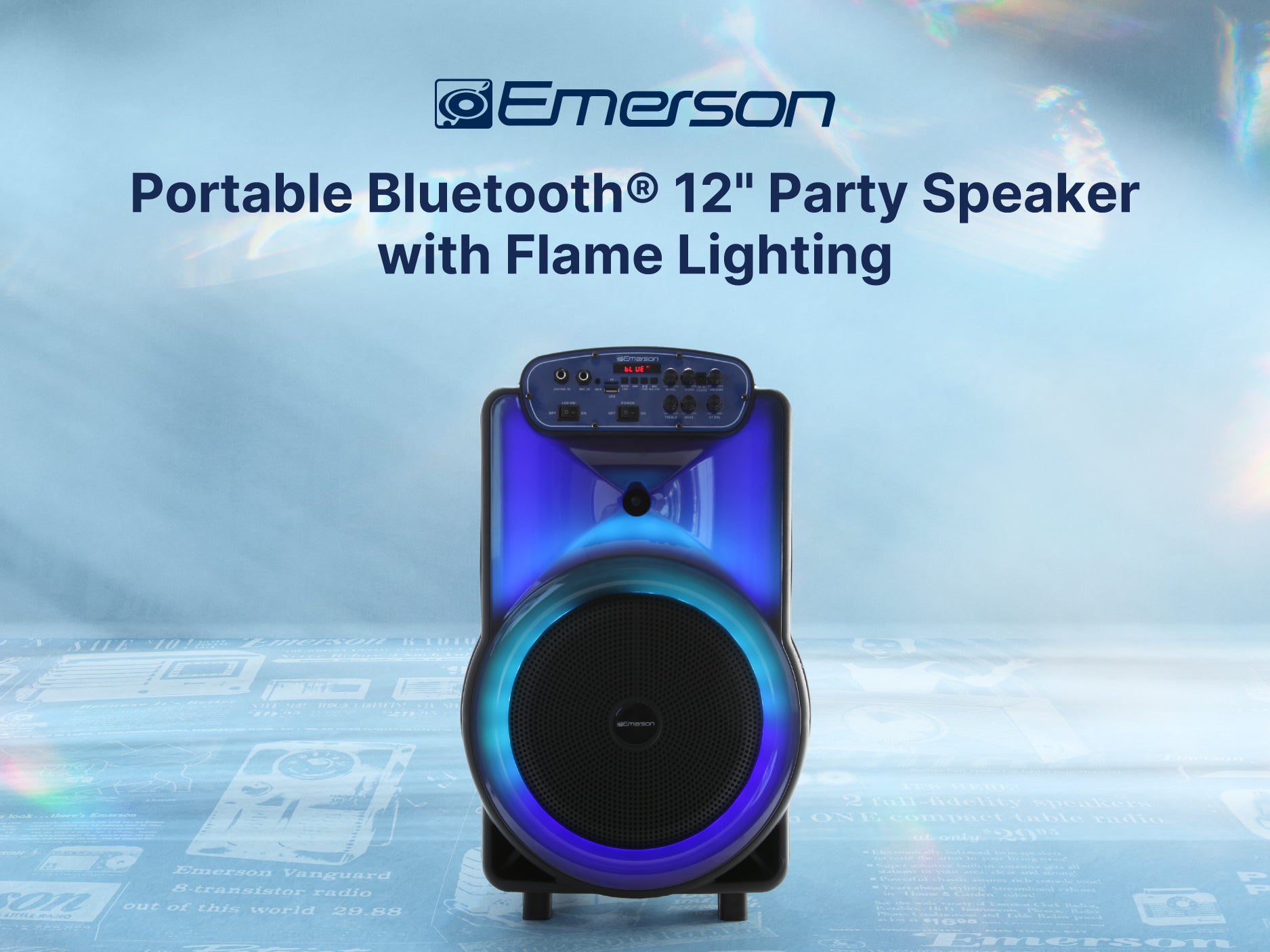 Portable Bluetooth® 12" Party Speaker with Flame Lighting