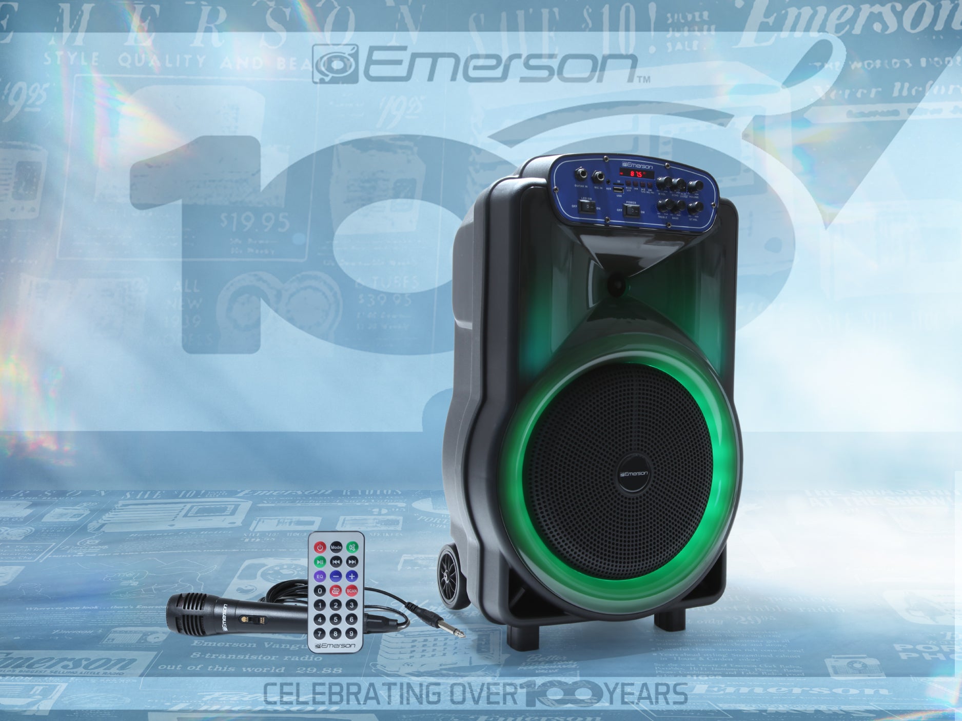 Portable Bluetooth® 12" Party Speaker with Flame Lighting