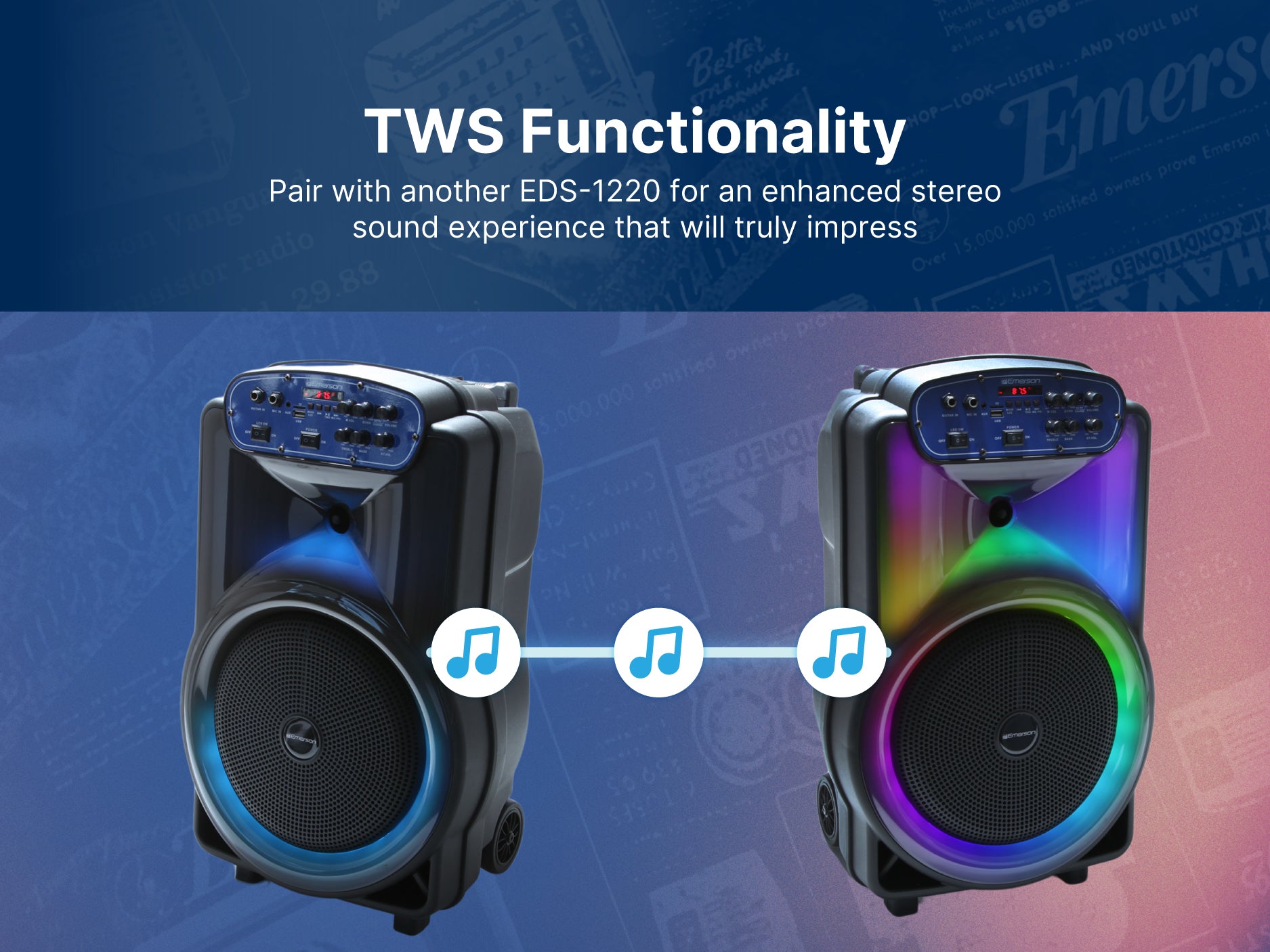 Portable Bluetooth® 12" Party Speaker with Flame Lighting