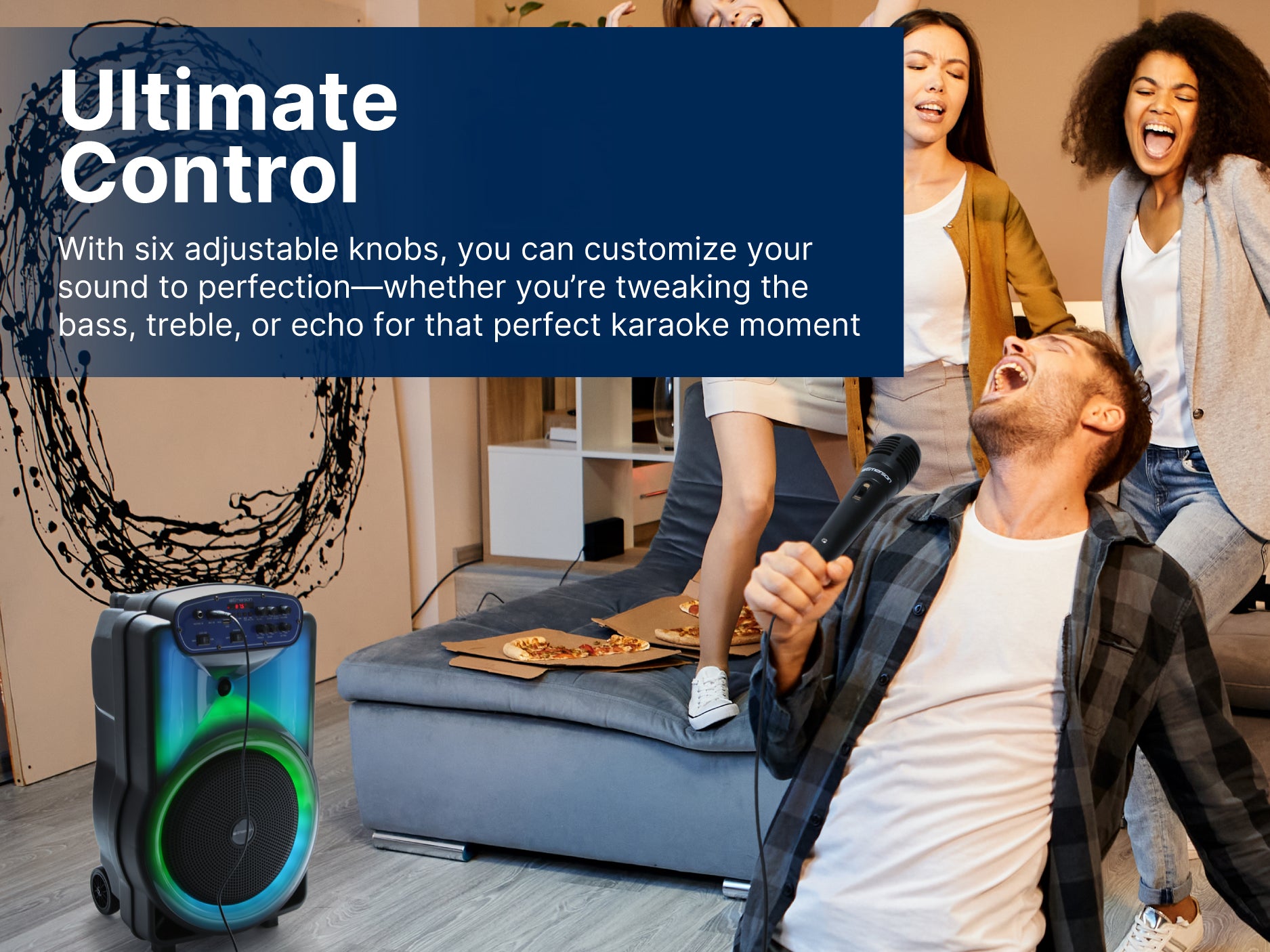 Portable Bluetooth® 12" Party Speaker with Flame Lighting