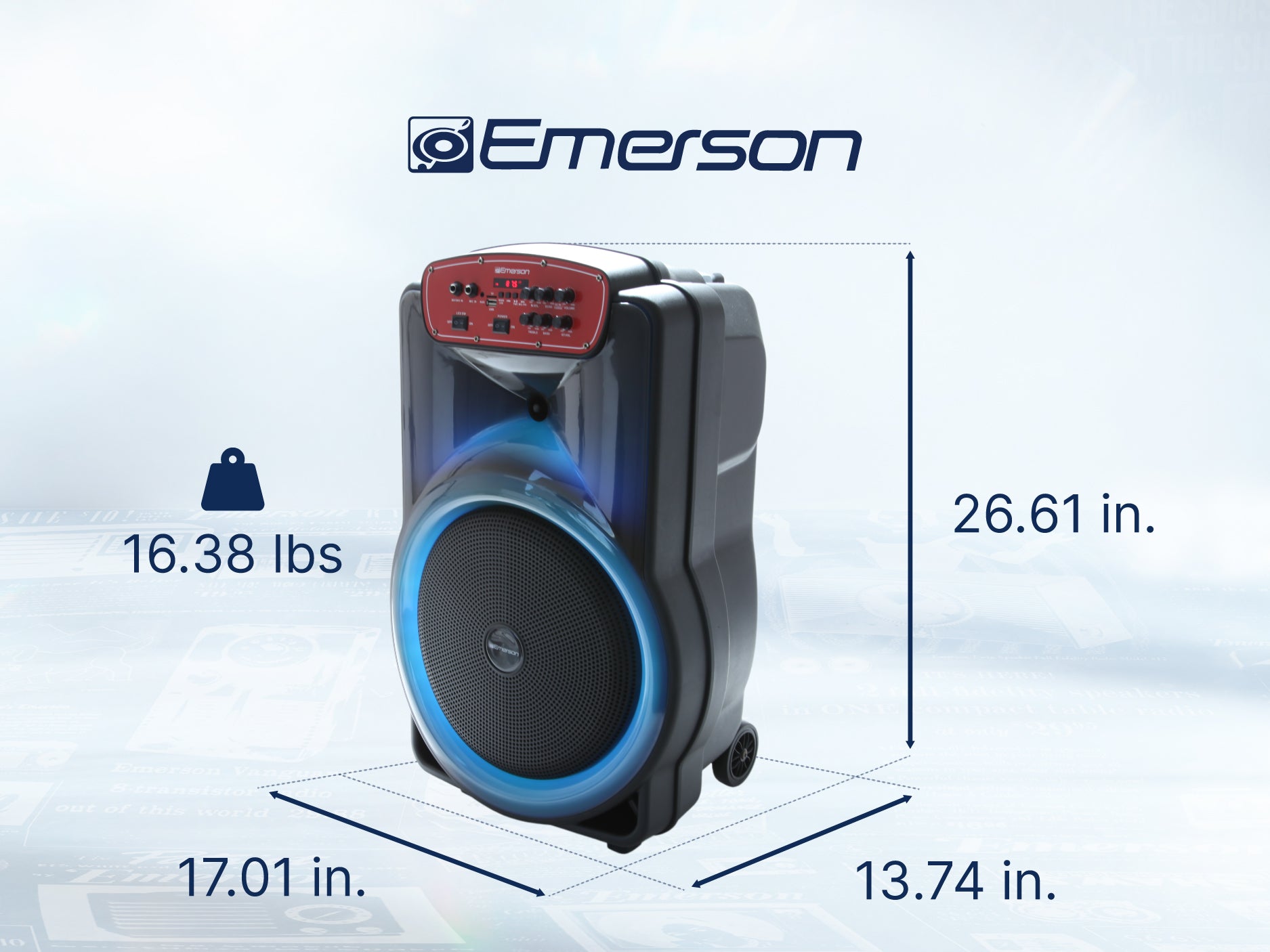 Portable Bluetooth® 15" Party Speaker with Flame Lighting