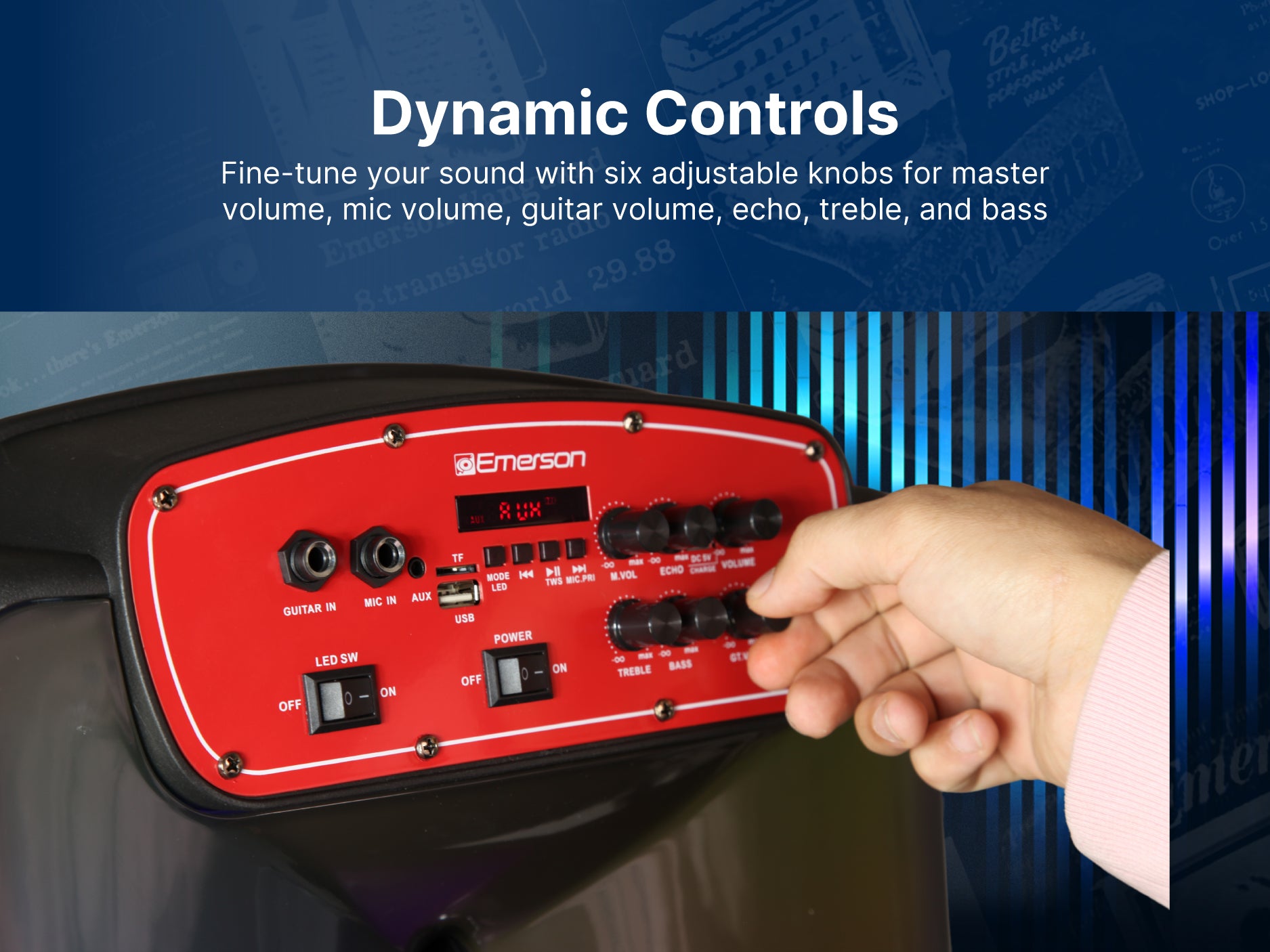 Portable Bluetooth® 15" Party Speaker with Flame Lighting