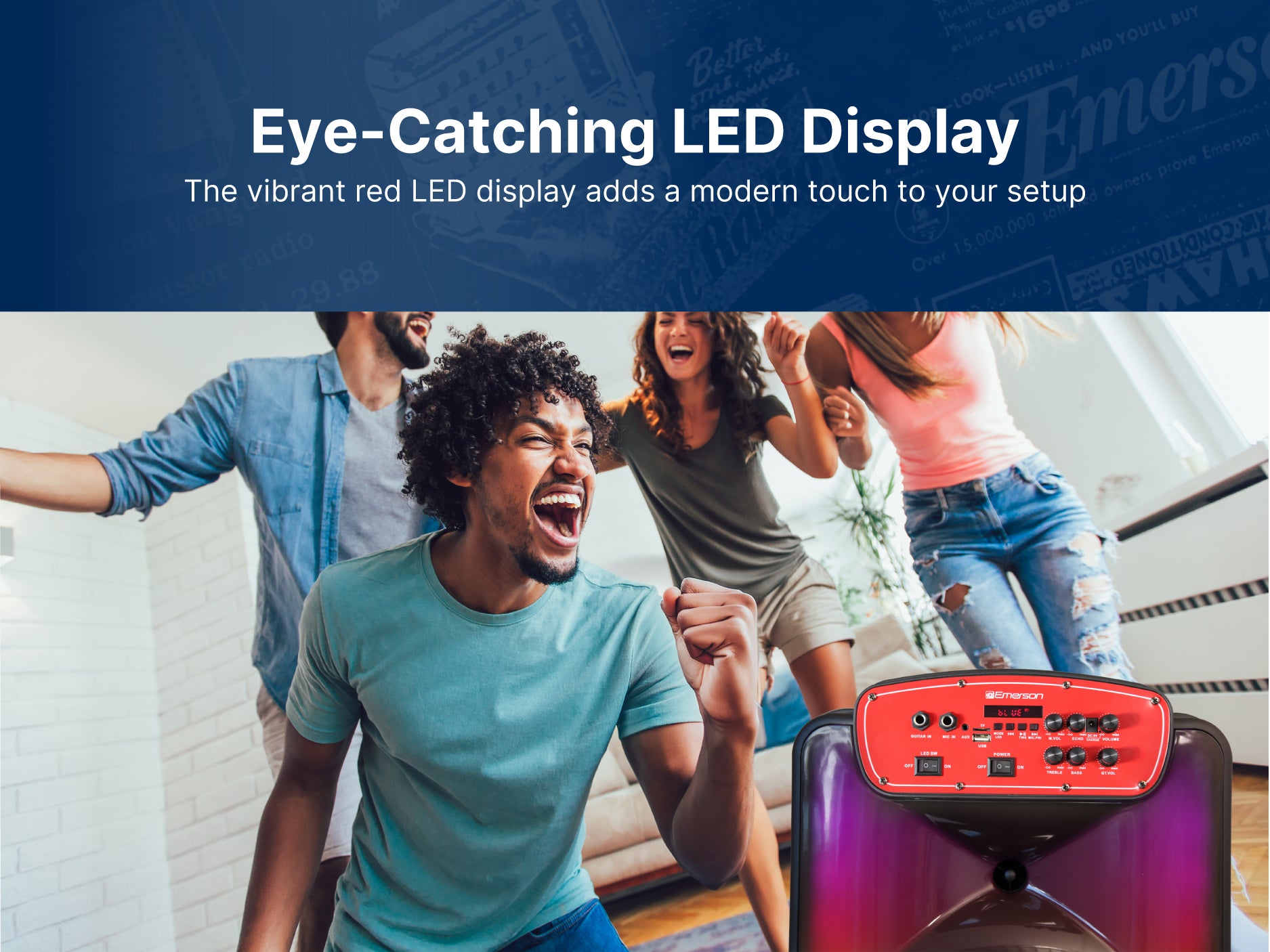 Portable Bluetooth® 15" Party Speaker with Flame Lighting
