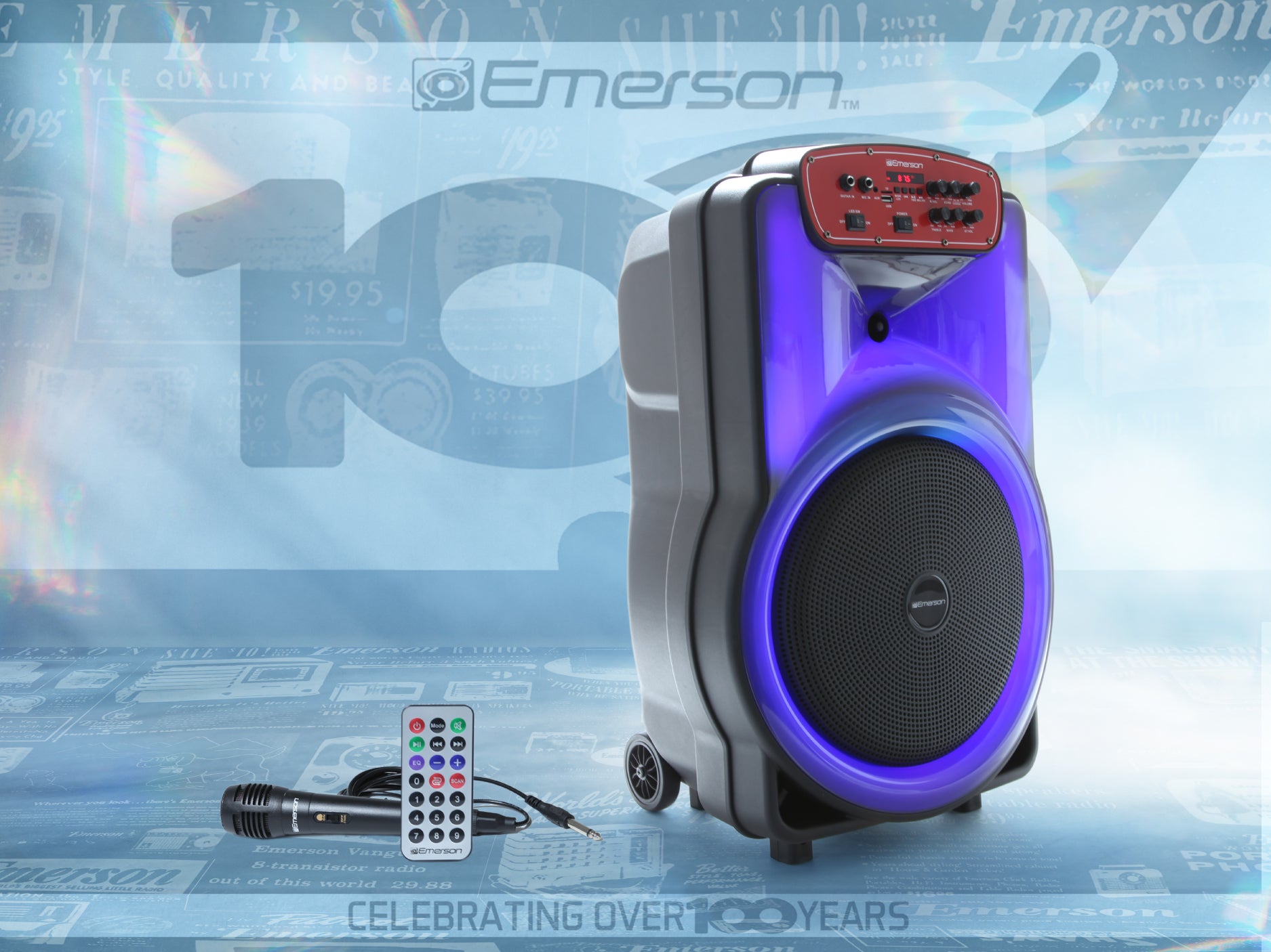 Portable Bluetooth® 15" Party Speaker with Flame Lighting