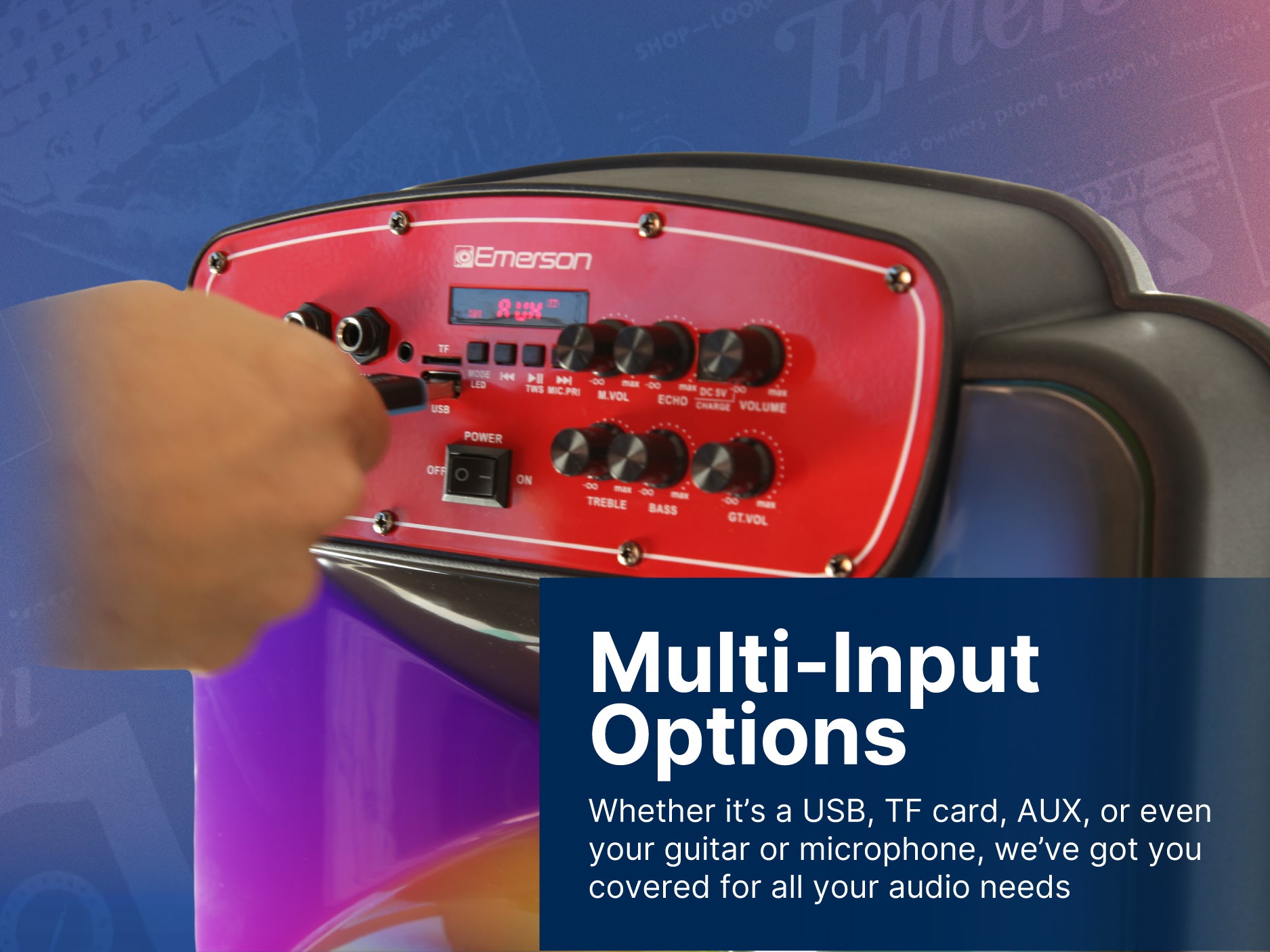 Portable Bluetooth® 15" Party Speaker with Flame Lighting