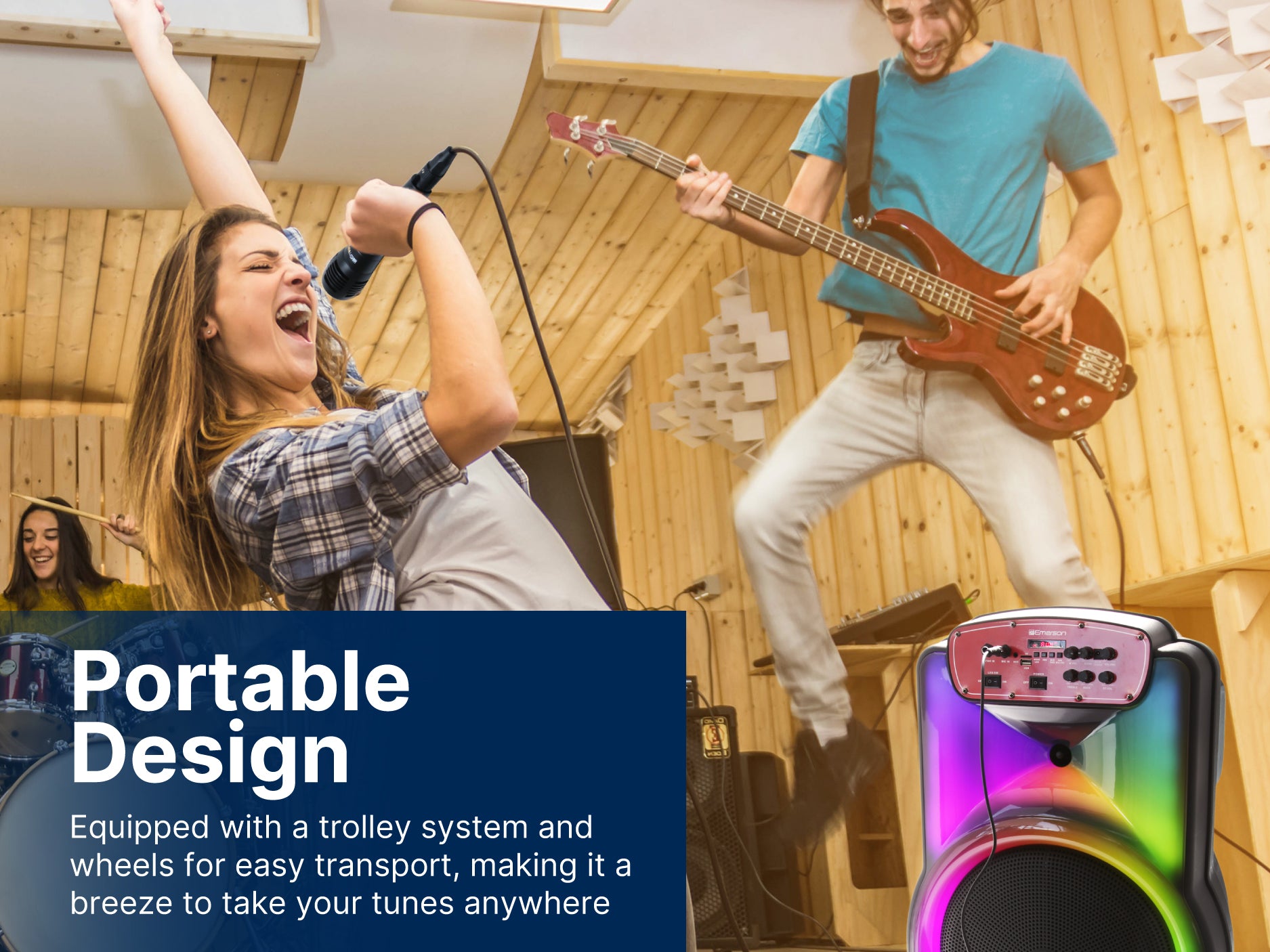 Portable Bluetooth® 15" Party Speaker with Flame Lighting