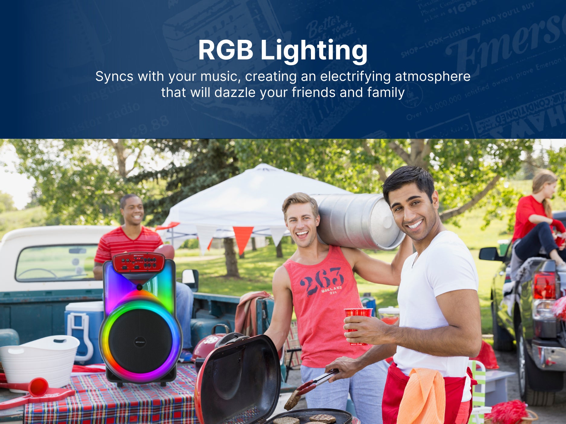 Portable Bluetooth® 15" Party Speaker with Flame Lighting