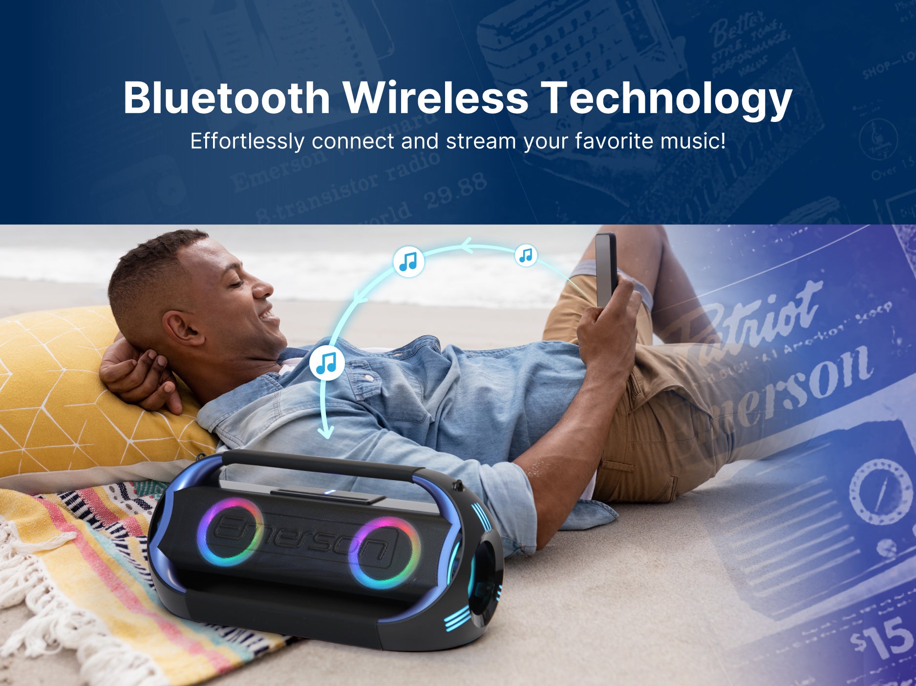 Triad Grip Portable Bluetooth® LED Party Speaker