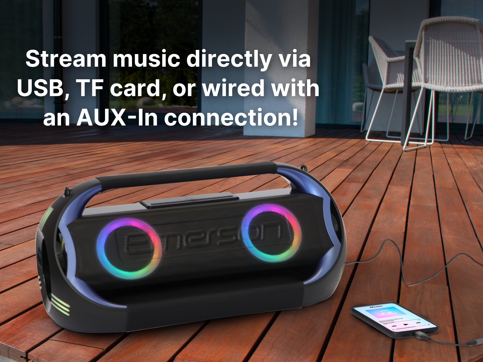 Triad Grip Portable Bluetooth® LED Party Speaker