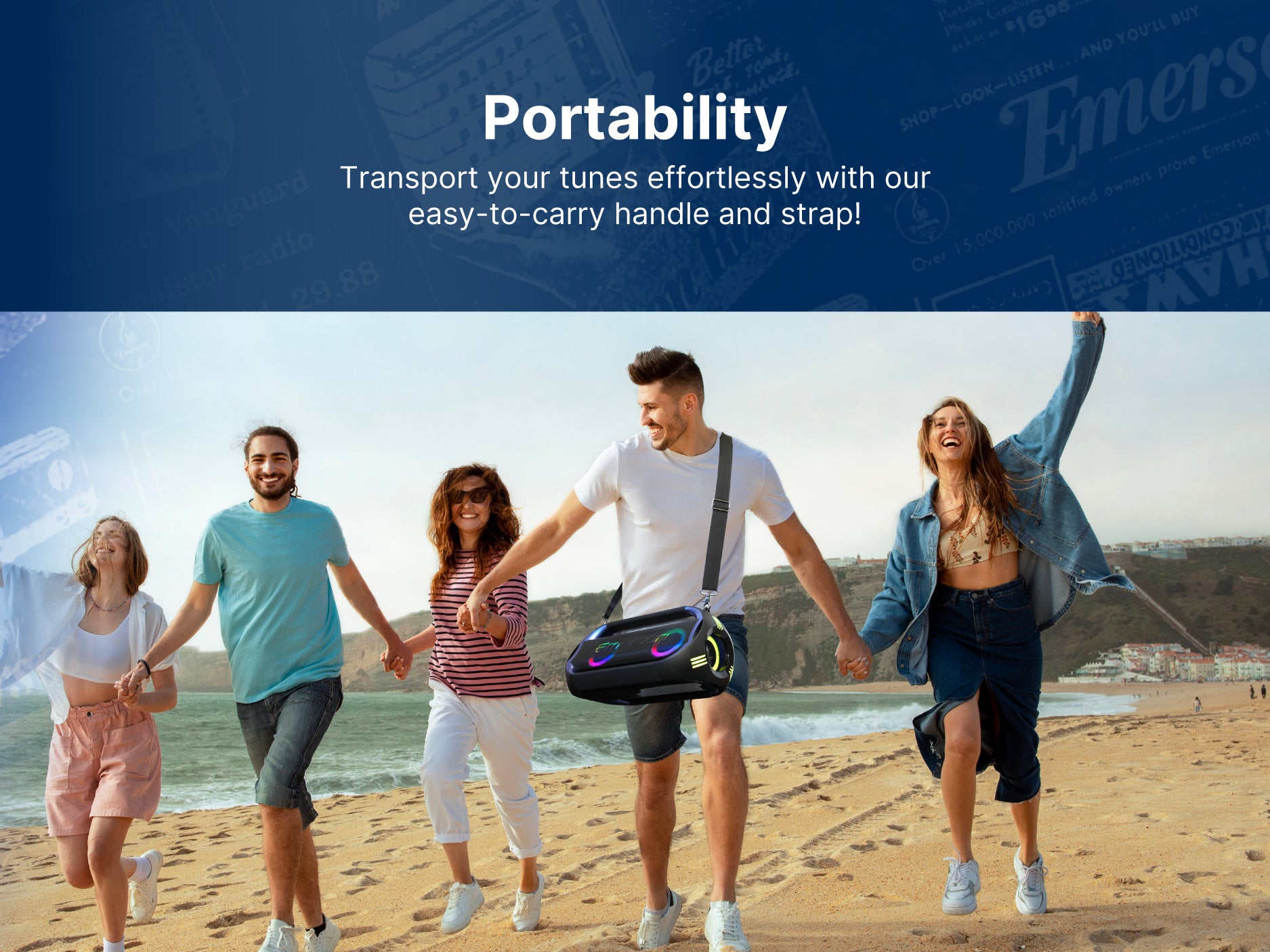Triad Grip Portable Bluetooth® LED Party Speaker