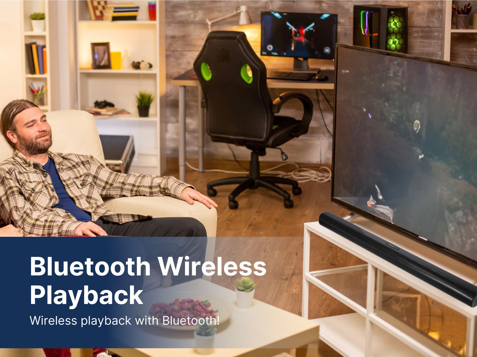 37" Bluetooth® Soundbar & Wireless Subwoofer Home Theater System