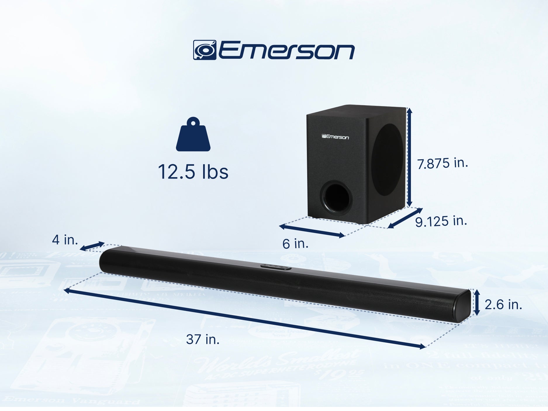37" Bluetooth® Soundbar & Wireless Subwoofer Home Theater System