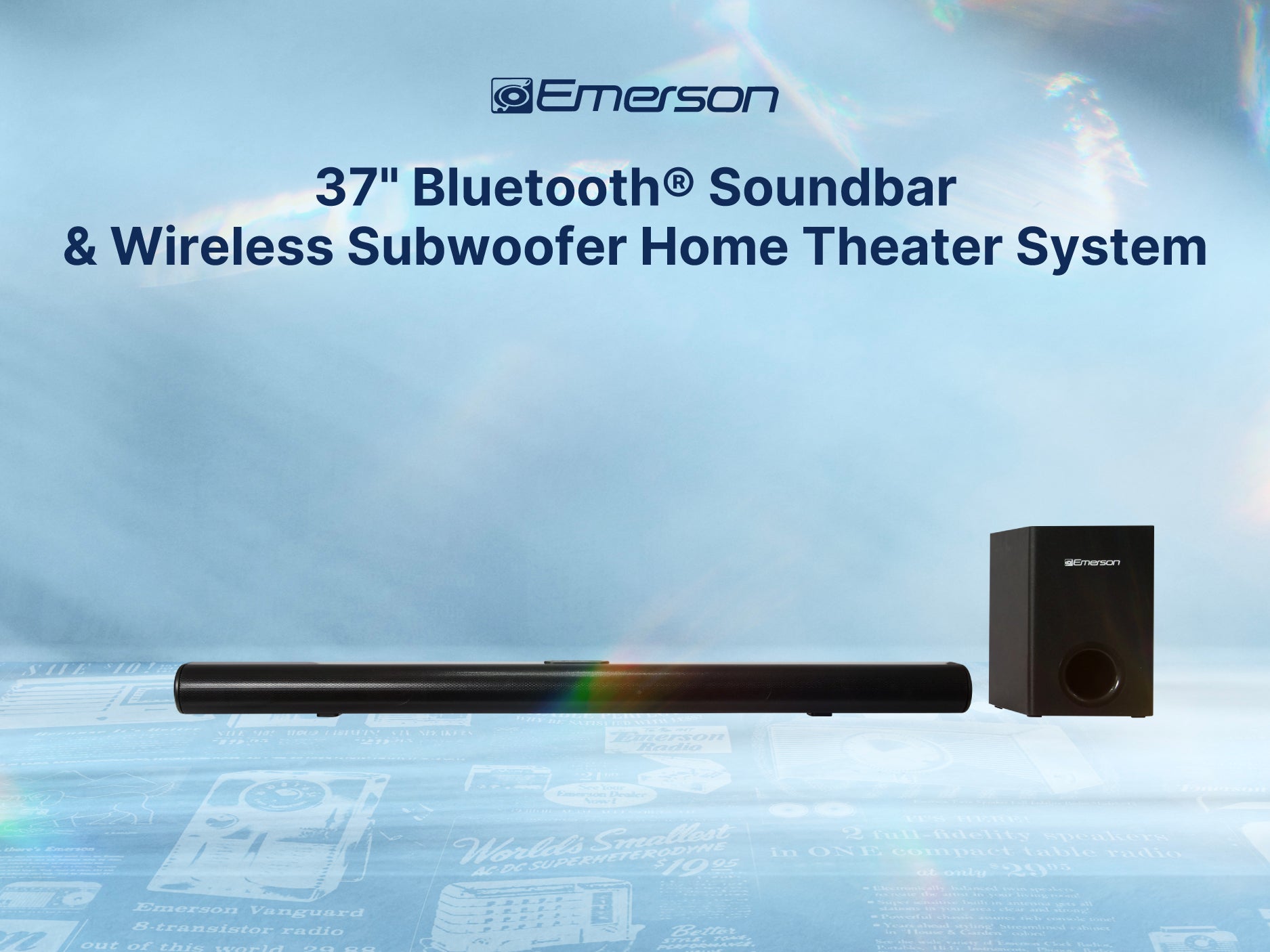 37" Bluetooth® Soundbar & Wireless Subwoofer Home Theater System