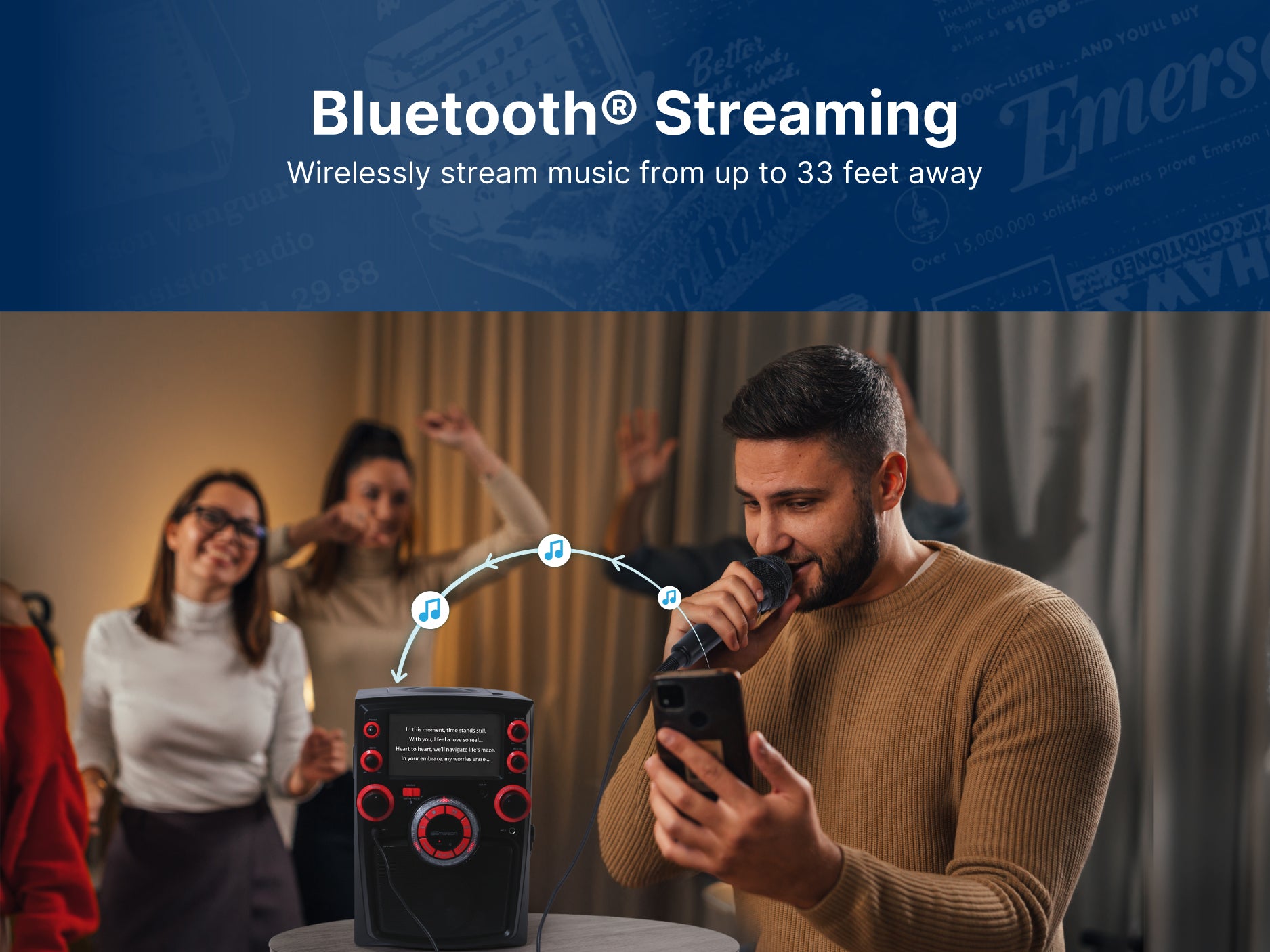 Portable Bluetooth® Karaoke System
with 7" LCD Display