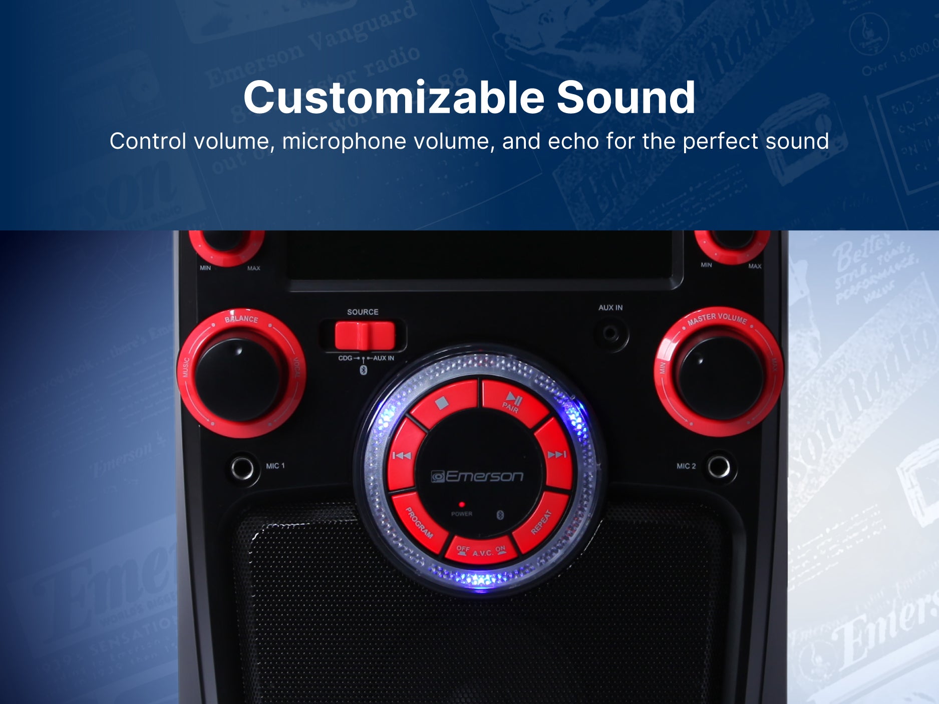 Portable Bluetooth<sup>®</sup> Karaoke System with 7" LCD Display