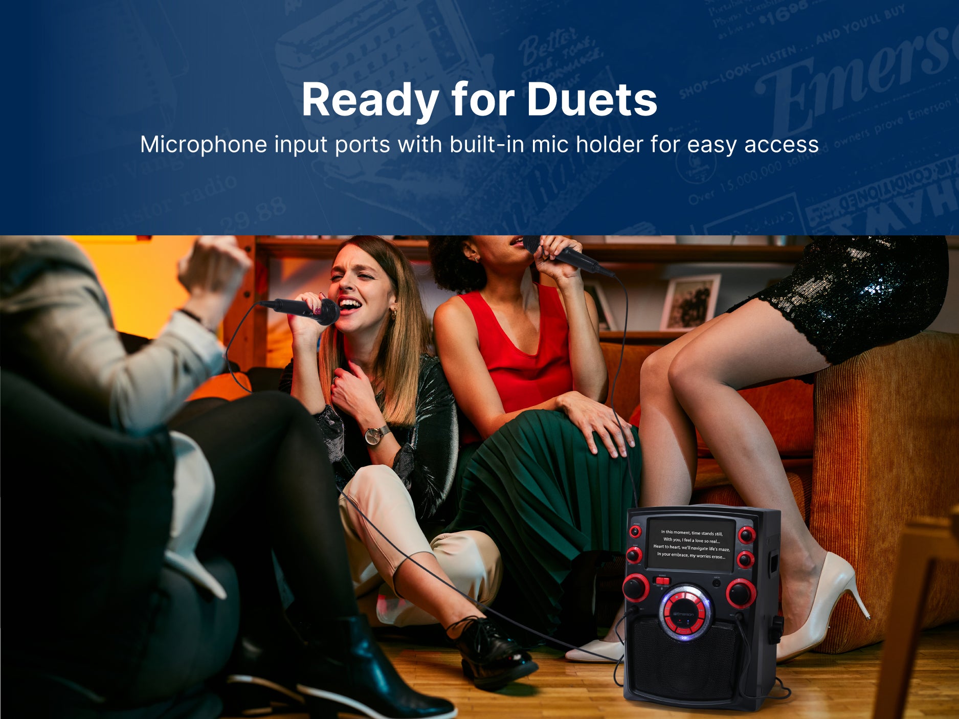 Portable Bluetooth<sup>®</sup> Karaoke System with 7" LCD Display
