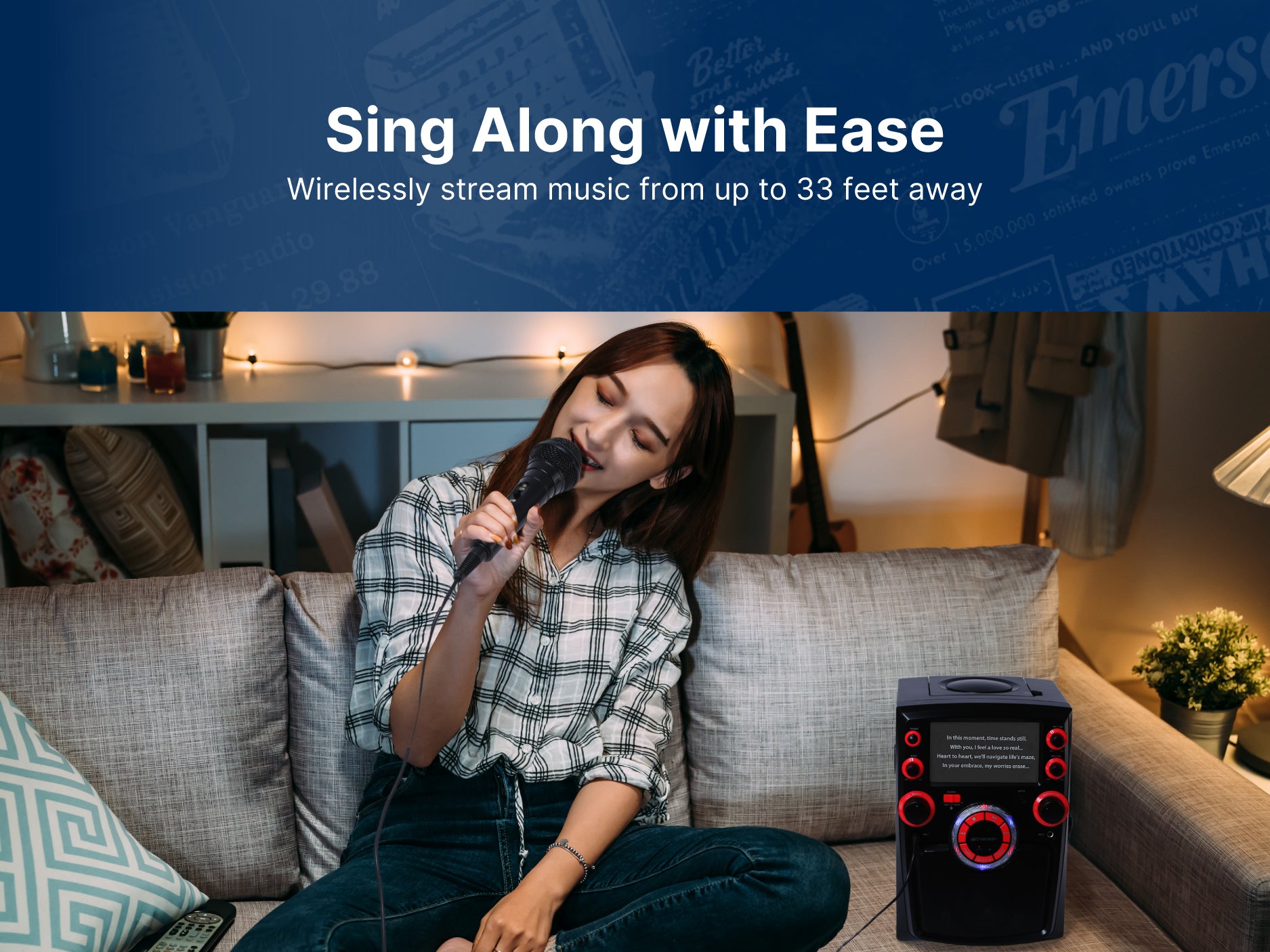 Portable Bluetooth® Karaoke System
with 7" LCD Display