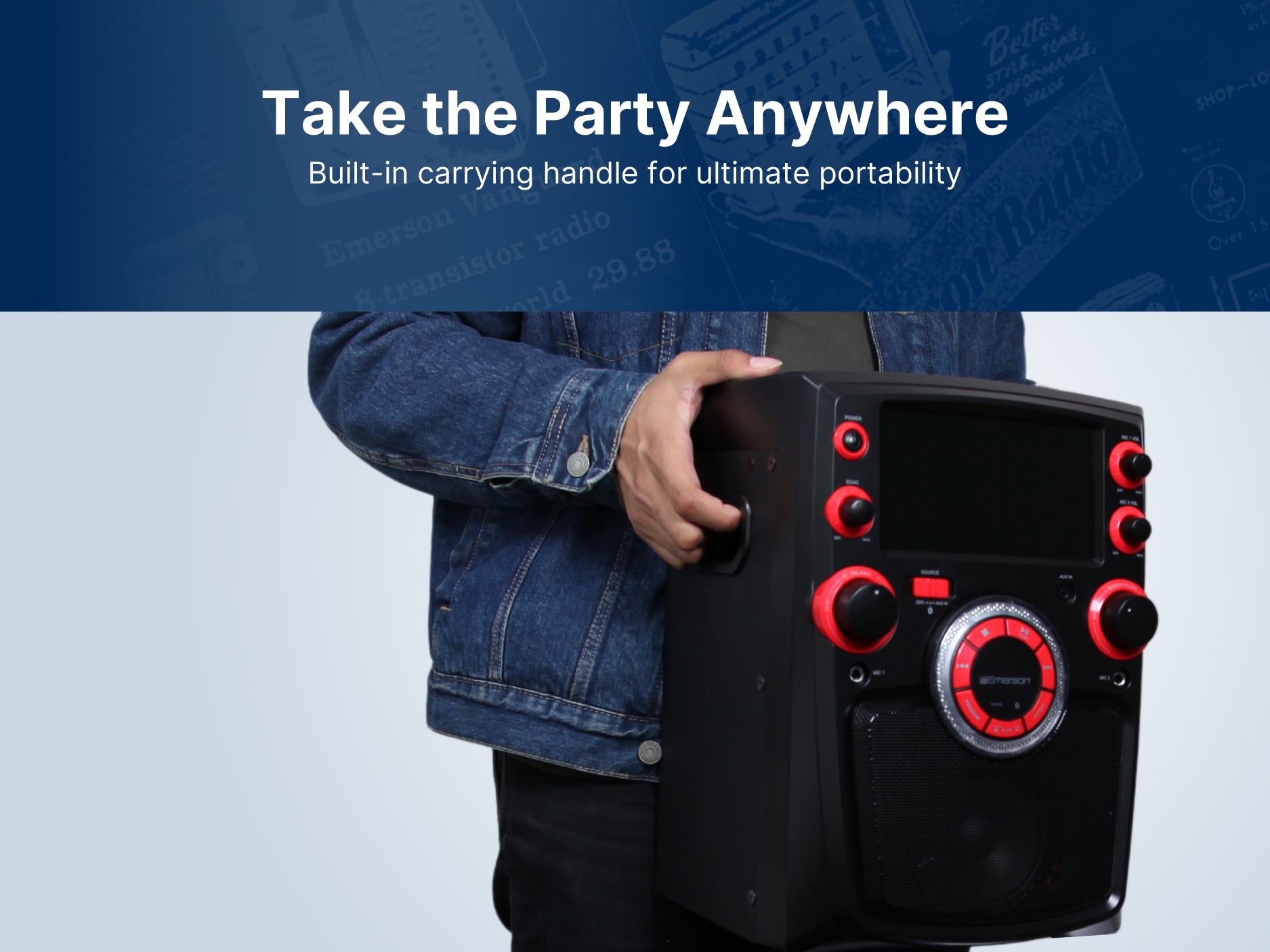 Portable Bluetooth<sup>®</sup> Karaoke System with 7" LCD Display