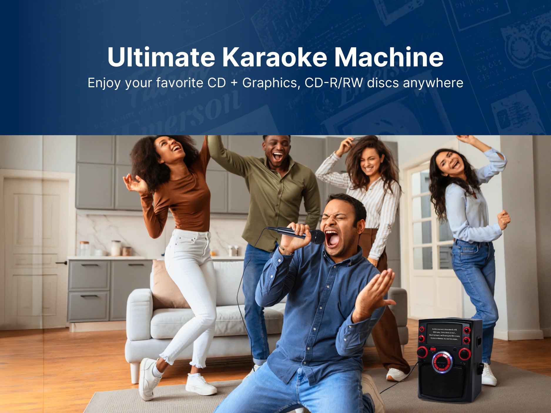 Portable Bluetooth<sup>®</sup> Karaoke System with 7" LCD Display