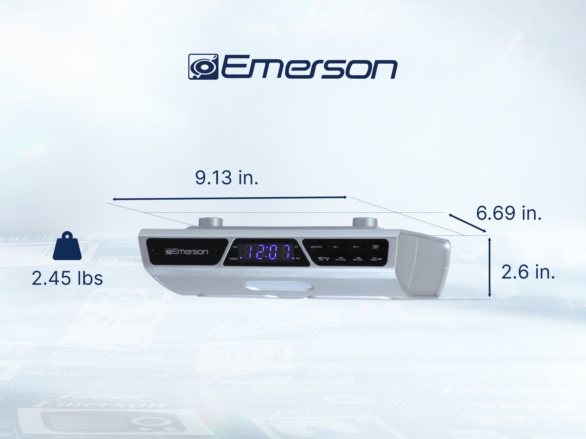 Undercabinet Bluetooth® Speaker with FM Radio