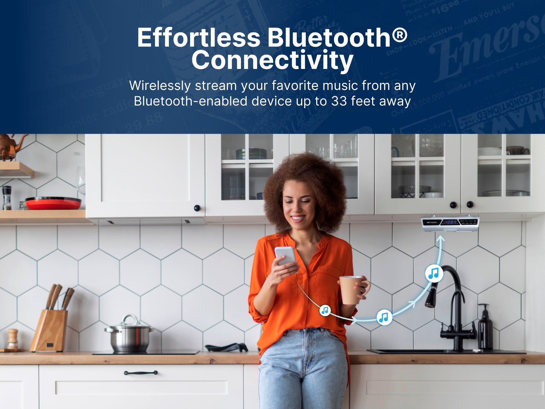 Undercabinet Bluetooth® Speaker with FM Radio