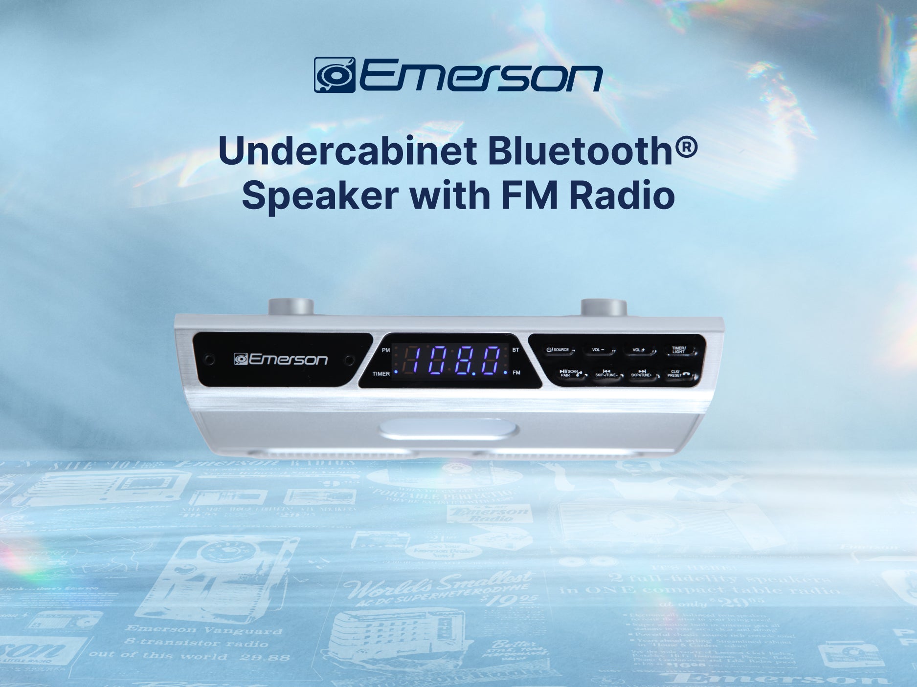 Undercabinet Bluetooth® Speaker with FM Radio