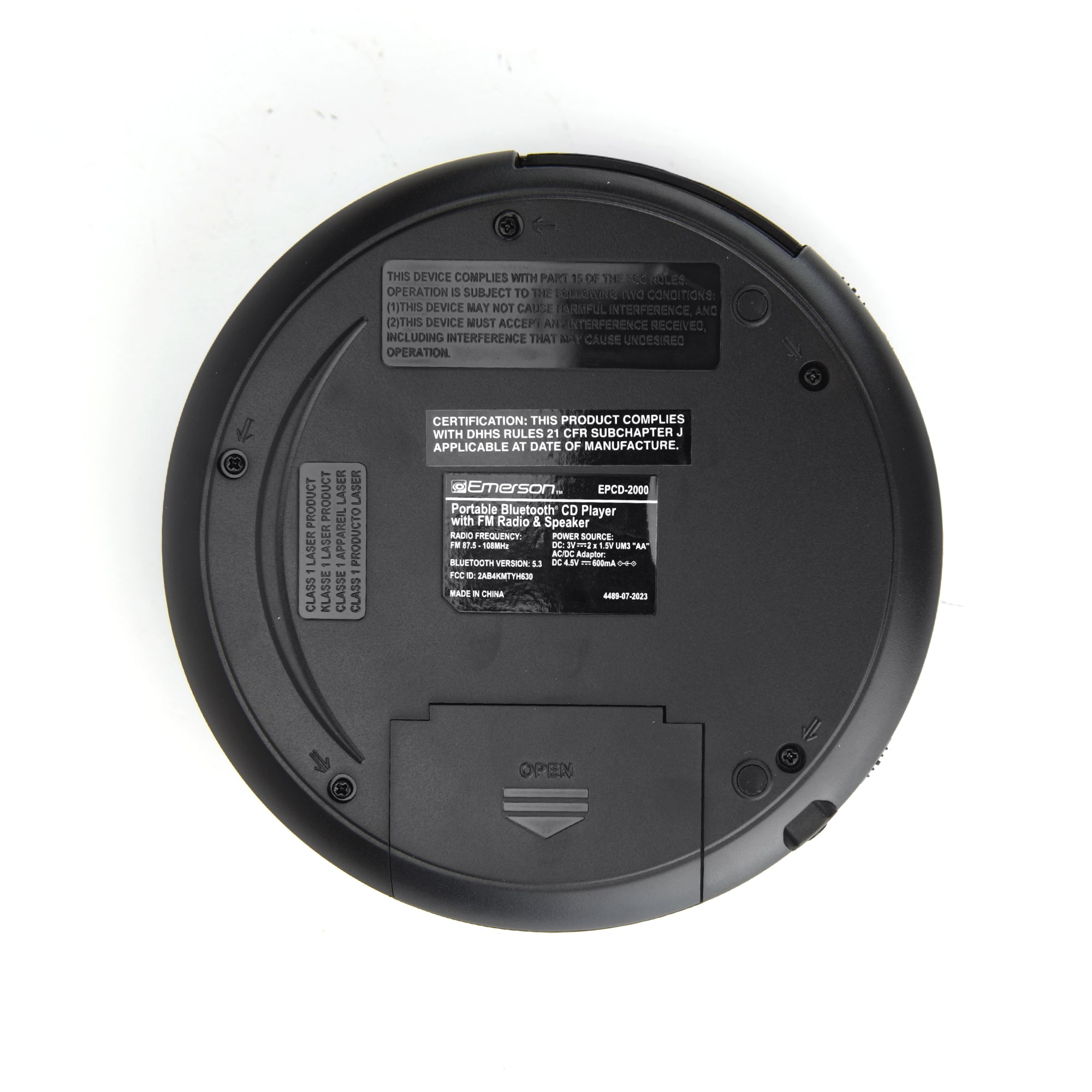 Portable Bluetooth® CD Player with FM Radio & Speaker