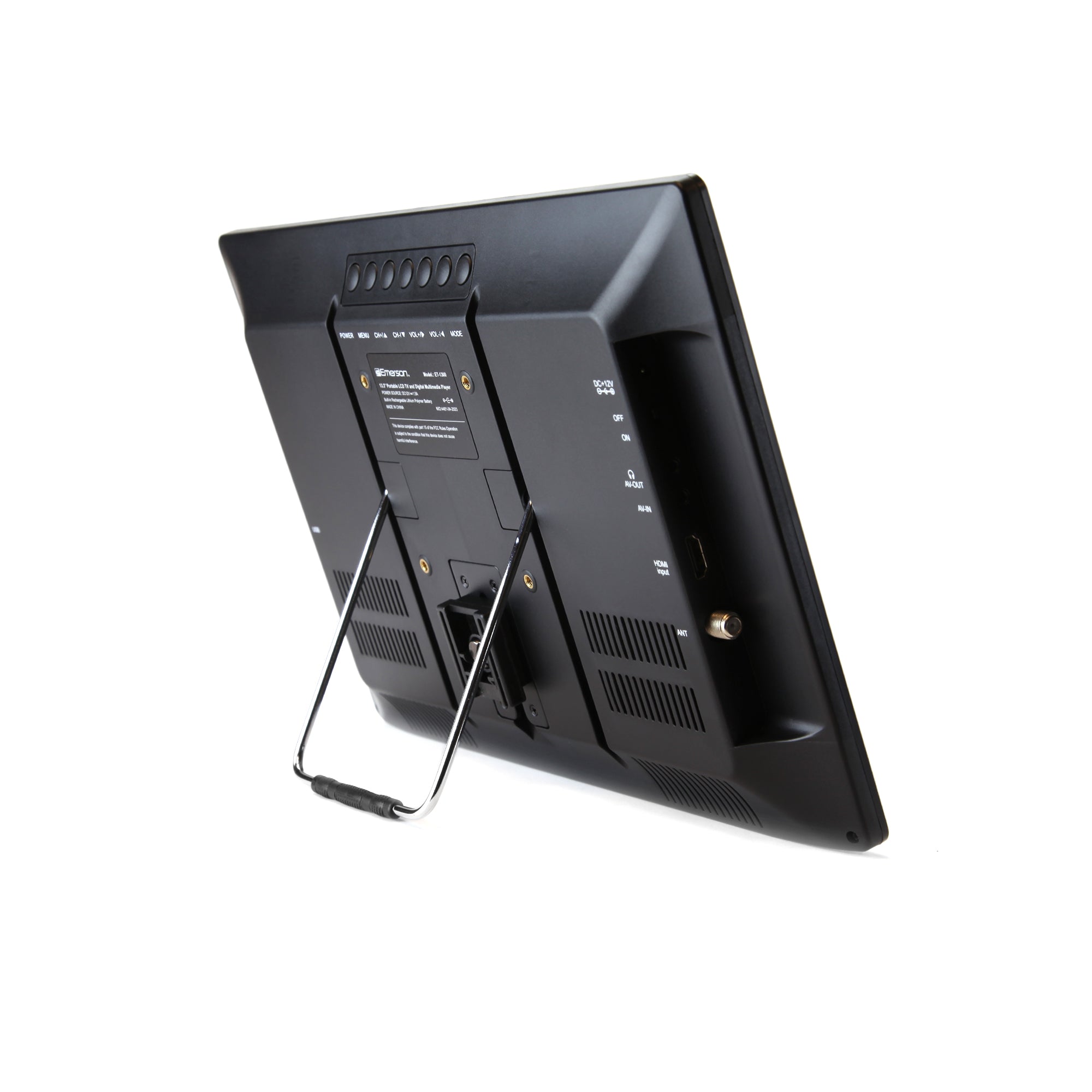 Portable 13.3" Digital TV with Built-in Rechargeable Battery and DC Car Adapter