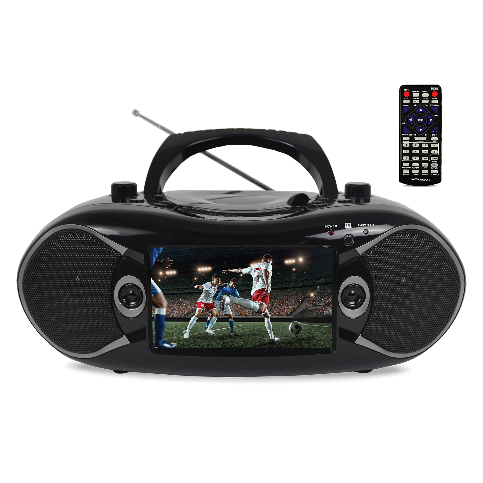 7” Bluetooth® TV & DVD Boombox
with HD-INPUT & Stereo Speakers