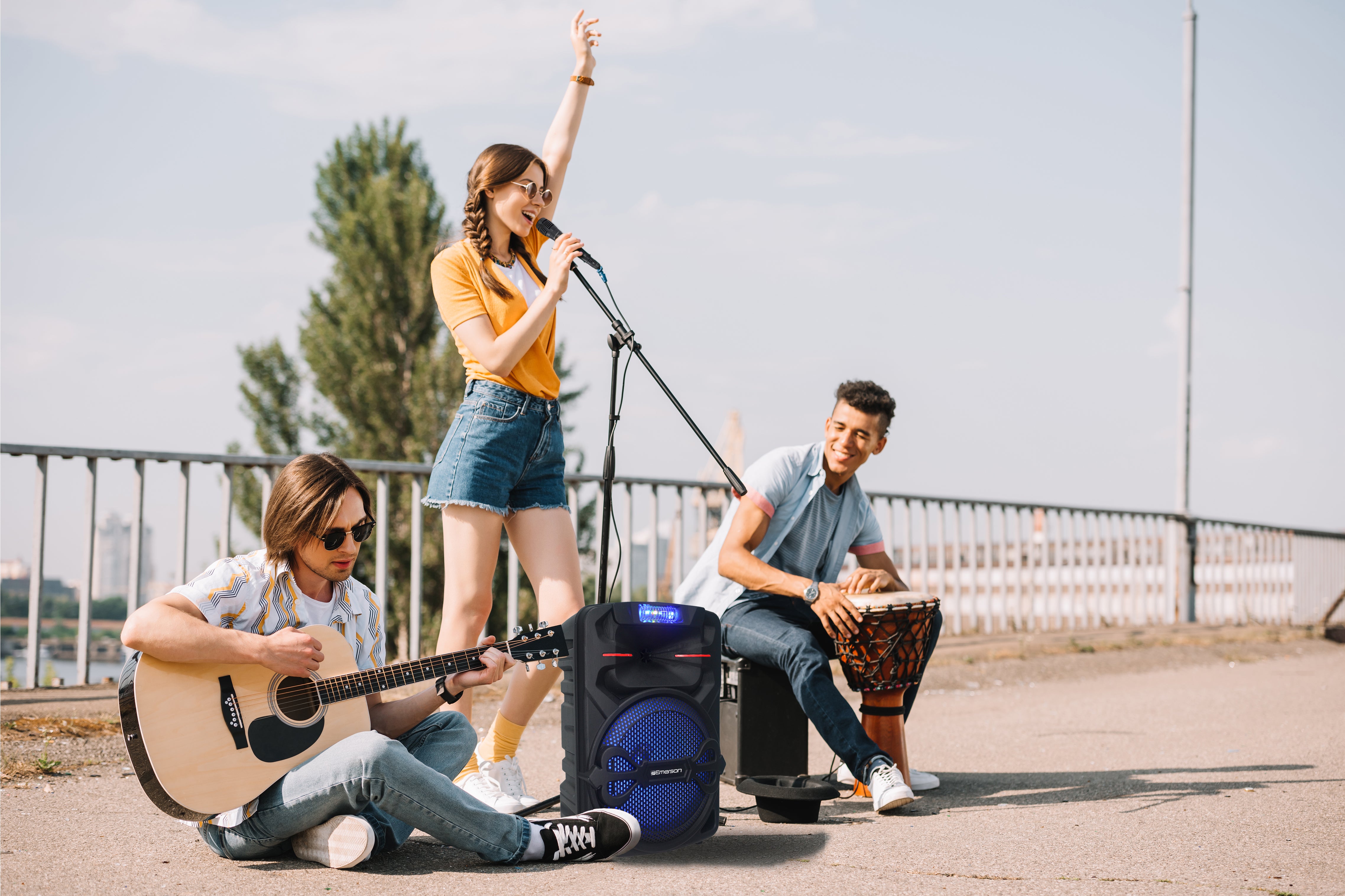Portable 12" Bluetooth® Party Speaker with Disco Lights