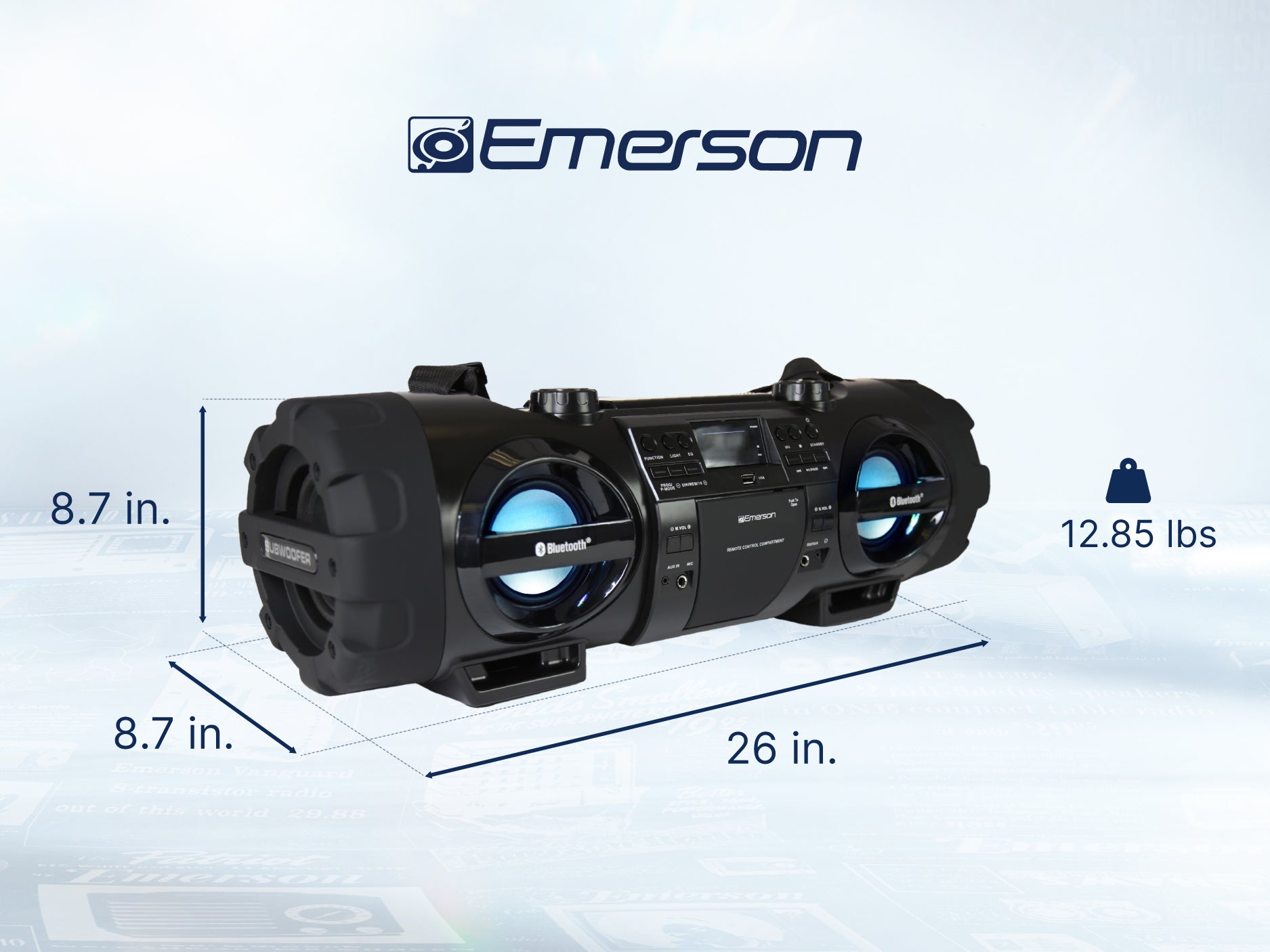 Dual Subwoofer Bluetooth® Boombox