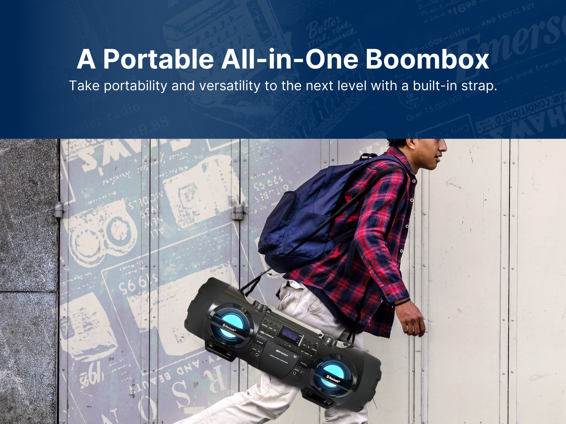Dual Subwoofer Bluetooth® Boombox
