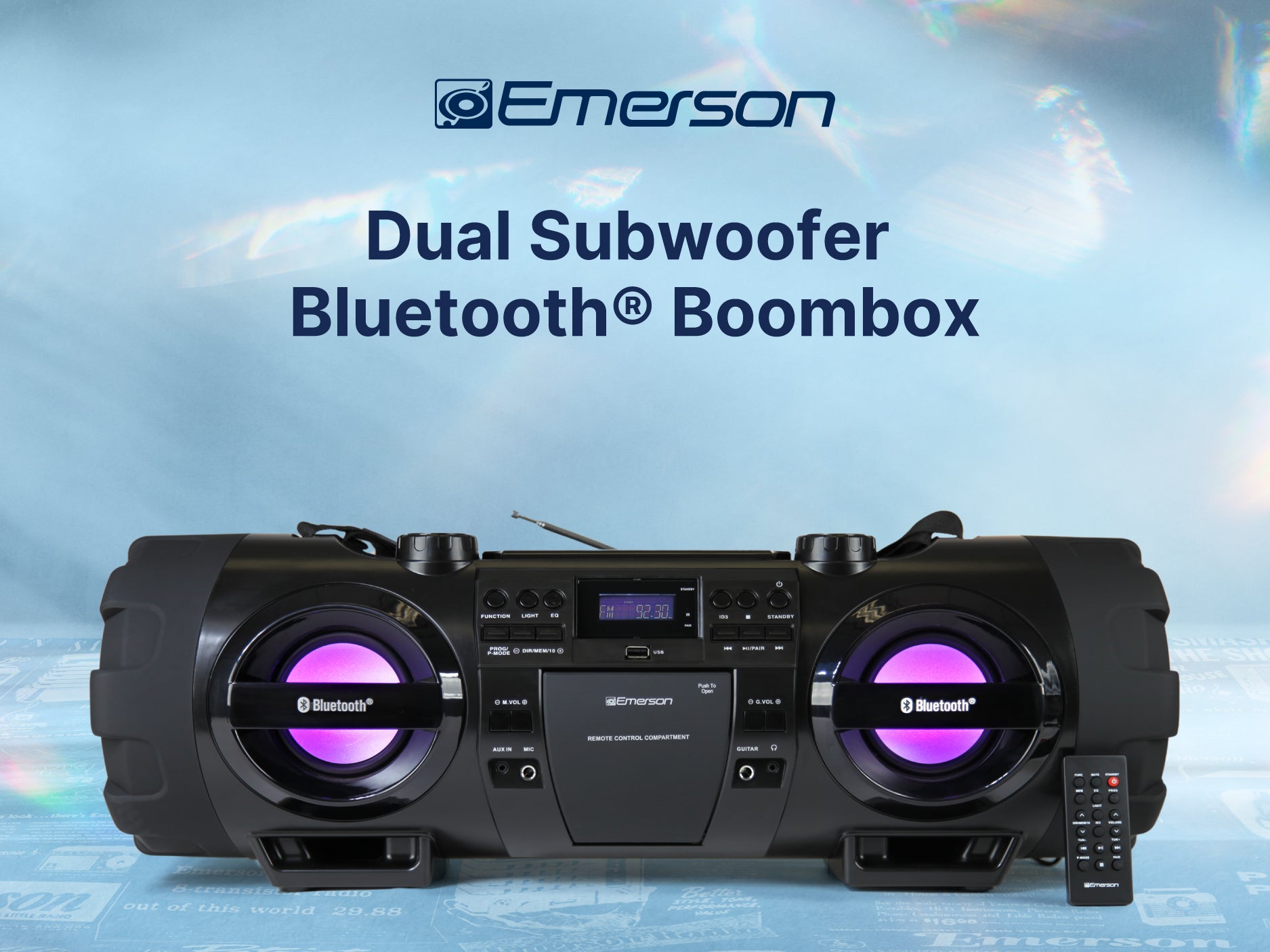 Dual Subwoofer Bluetooth® Boombox