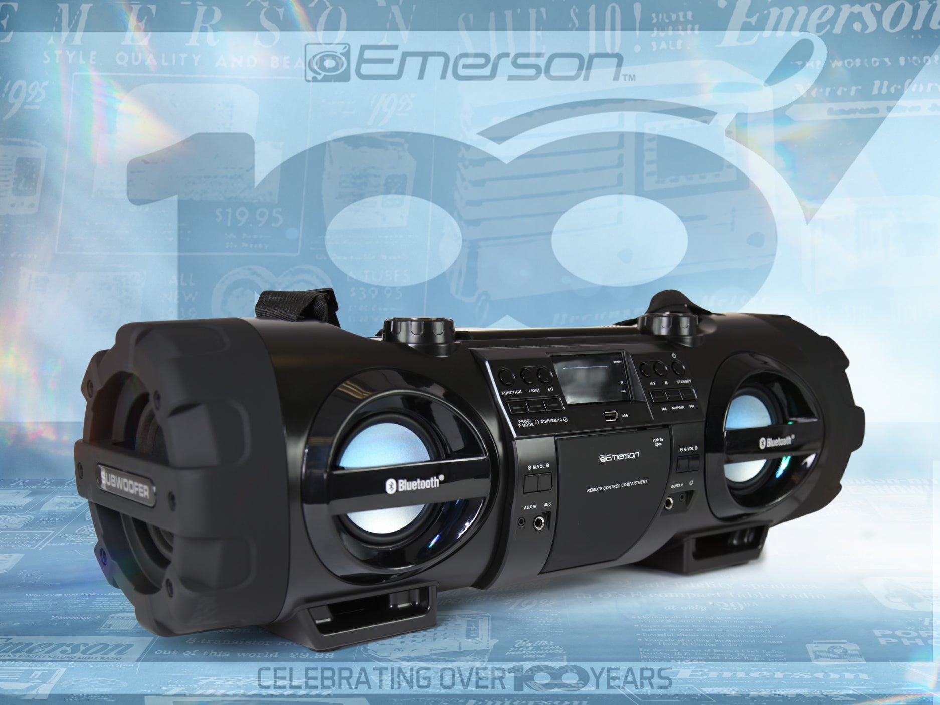 Dual Subwoofer Bluetooth® Boombox