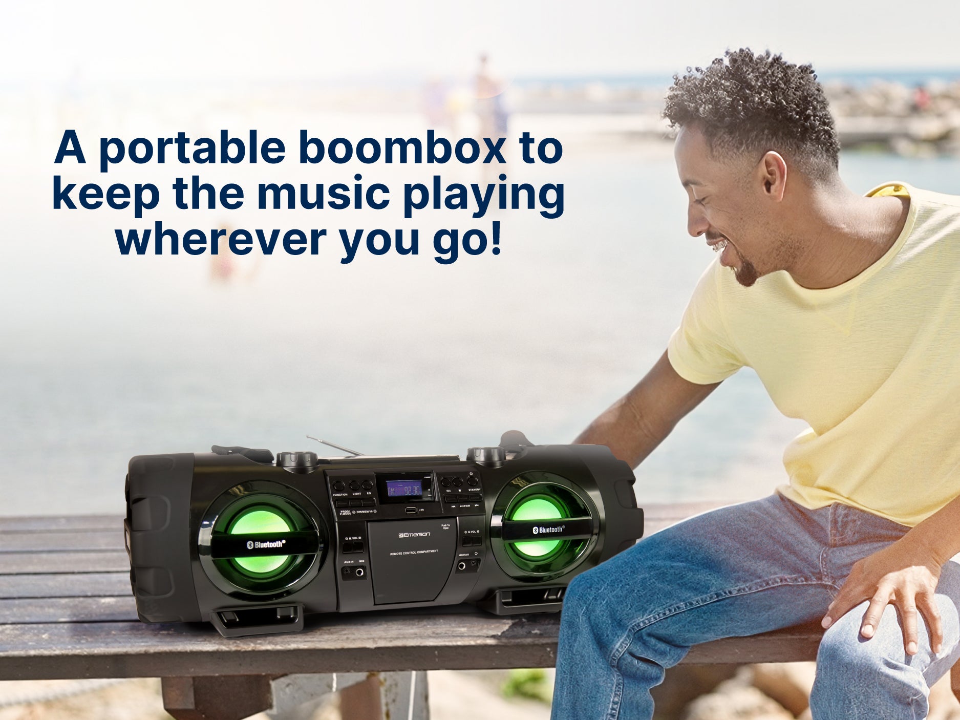 Dual Subwoofer Bluetooth® Boombox