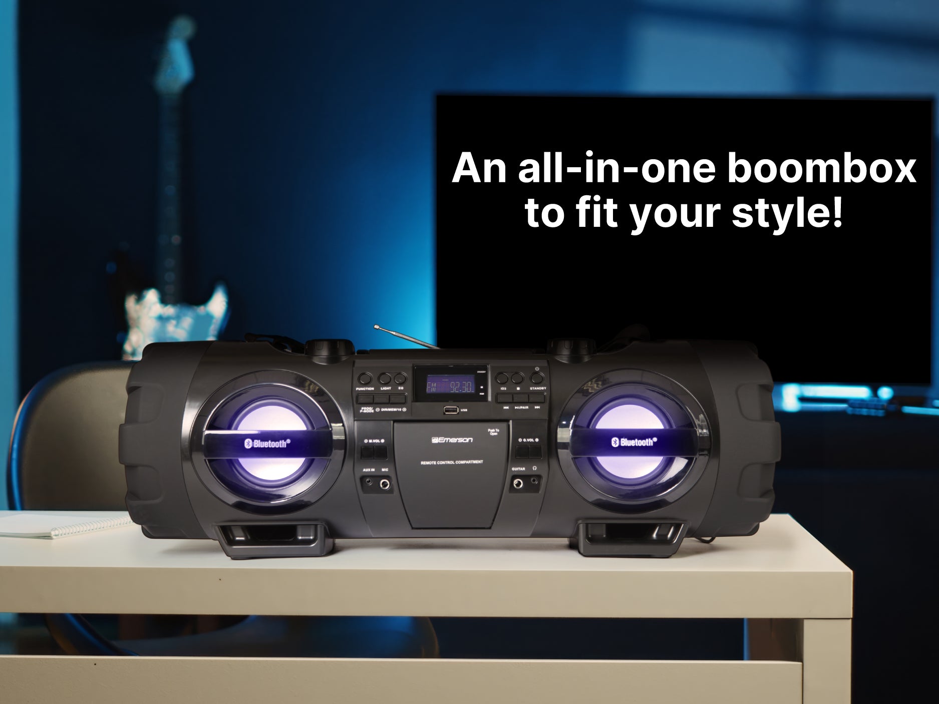 Dual Subwoofer Bluetooth<sup>®</sup> Boombox