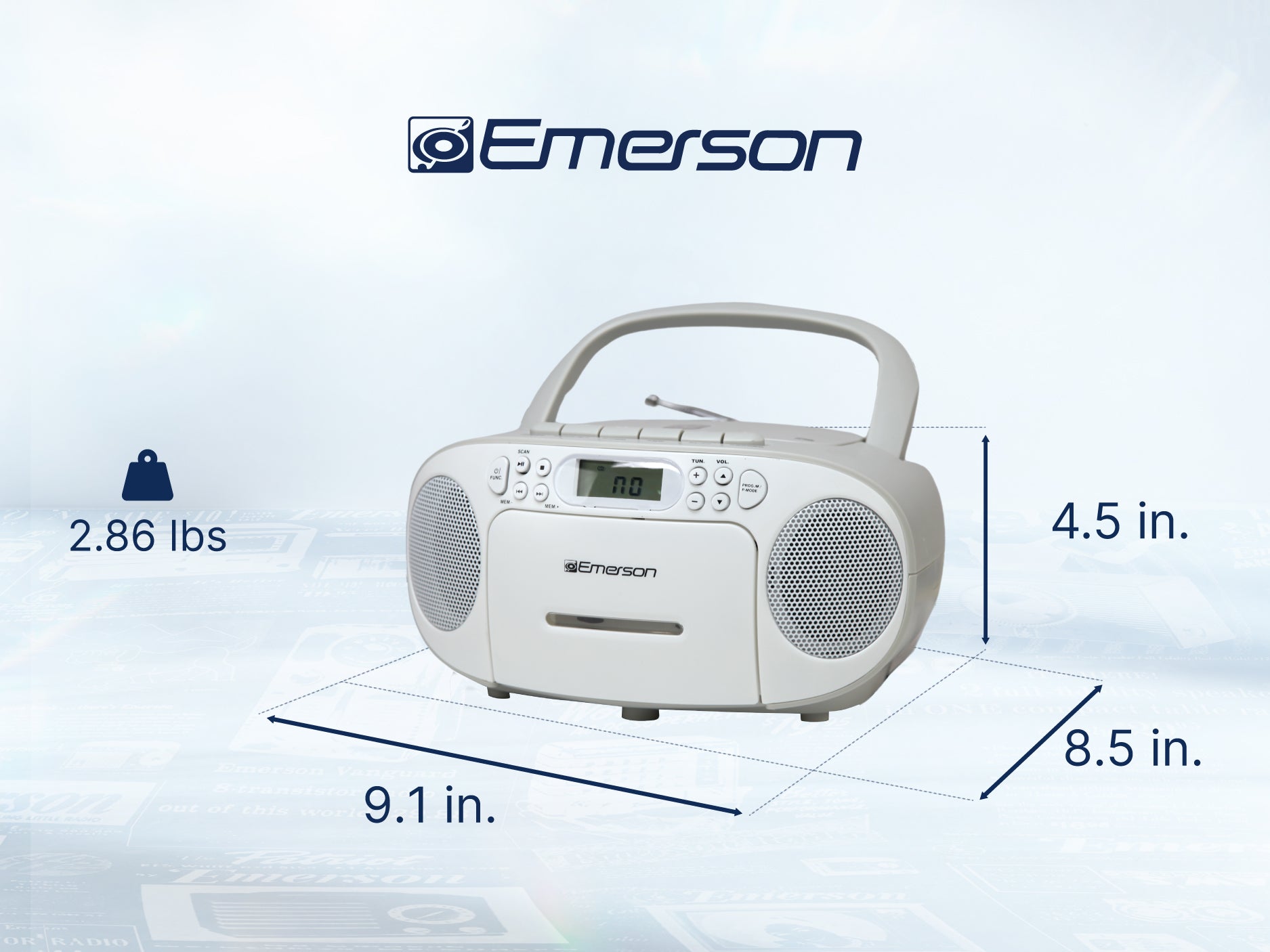 Portable CD / Cassette Boombox with AM/FM Radio
