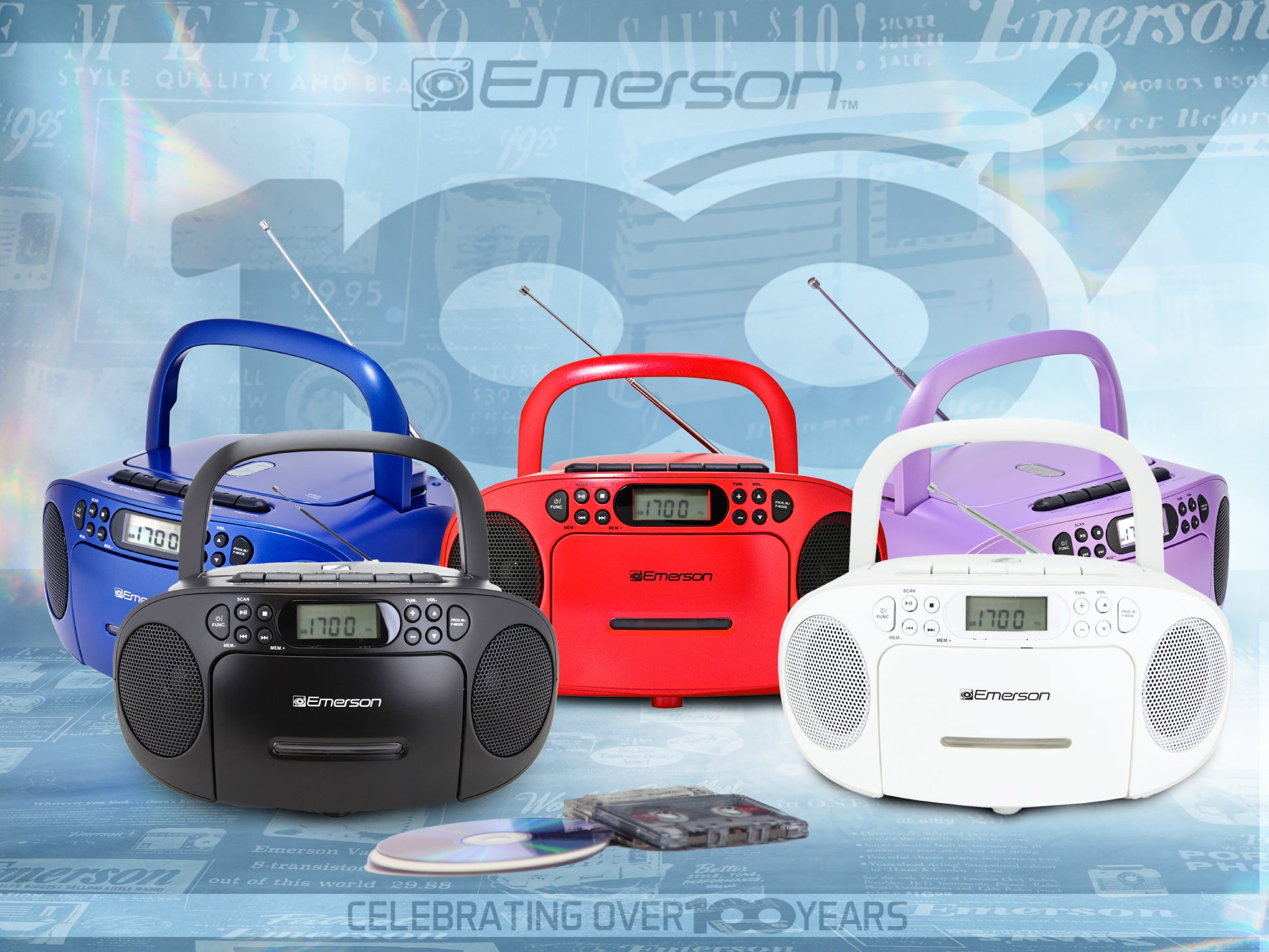 Portable CD / Cassette Boombox with AM/FM Radio