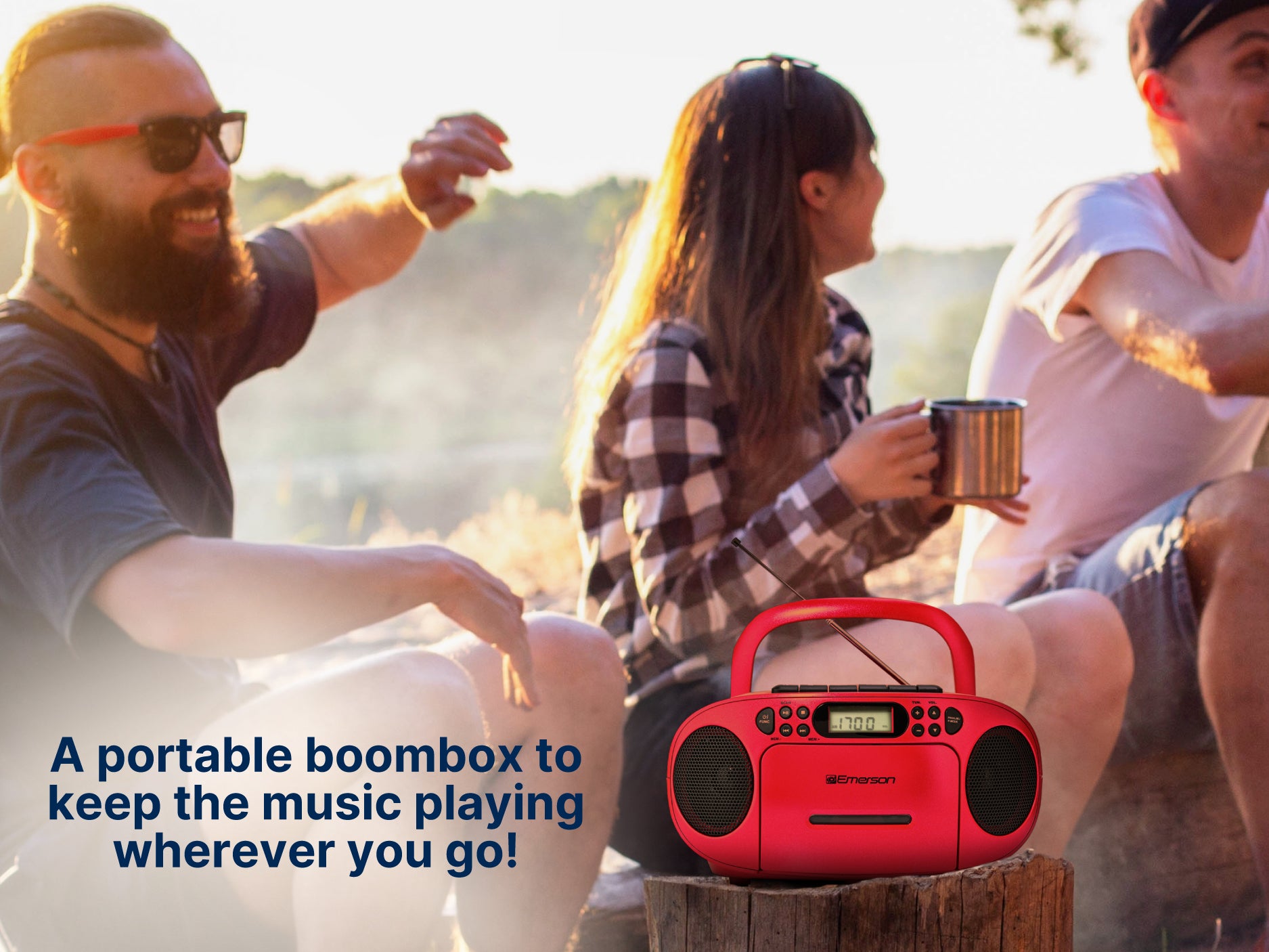 Portable CD / Cassette Boombox with AM/FM Radio