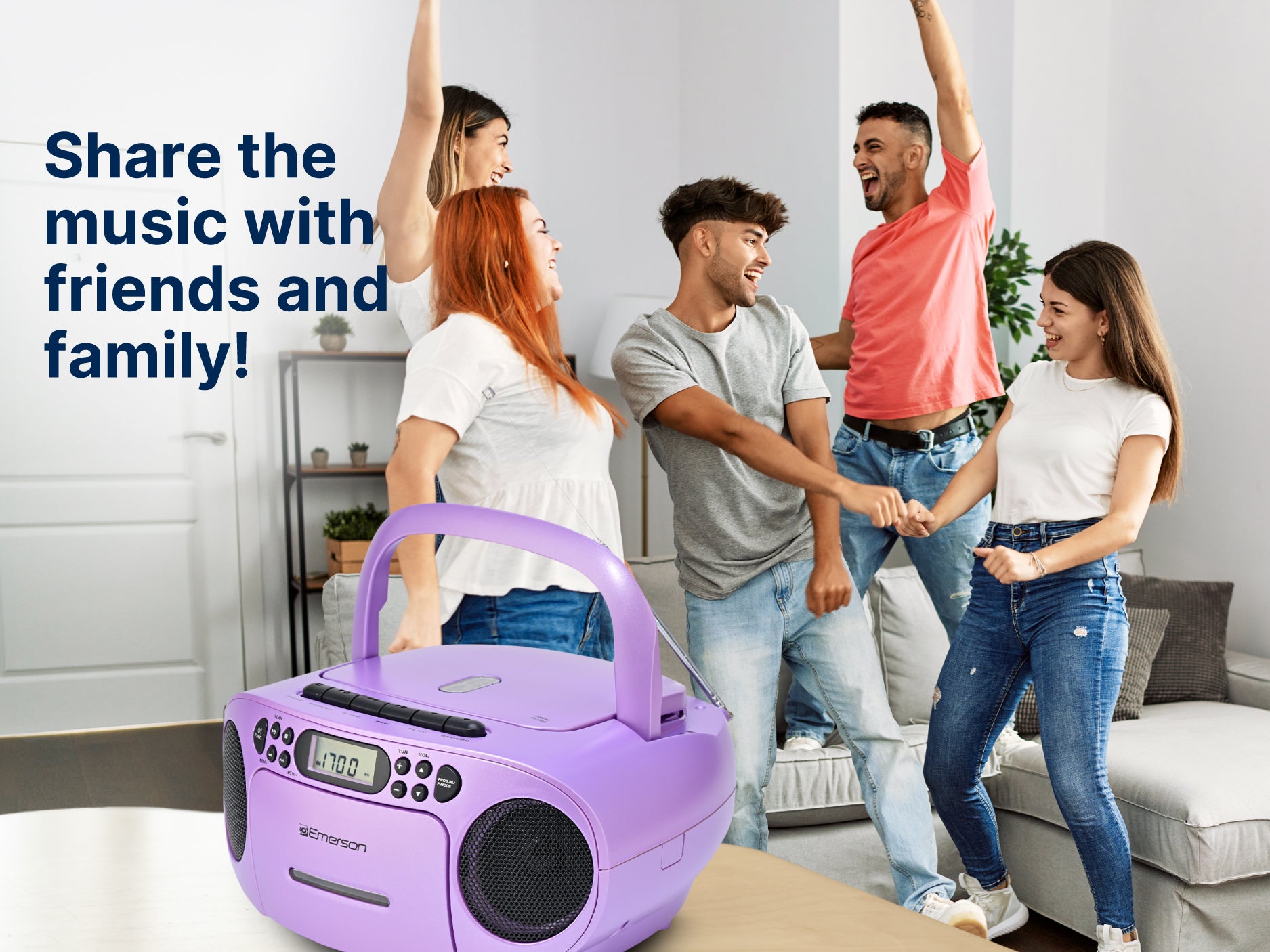 Portable CD / Cassette Boombox with AM/FM Radio
