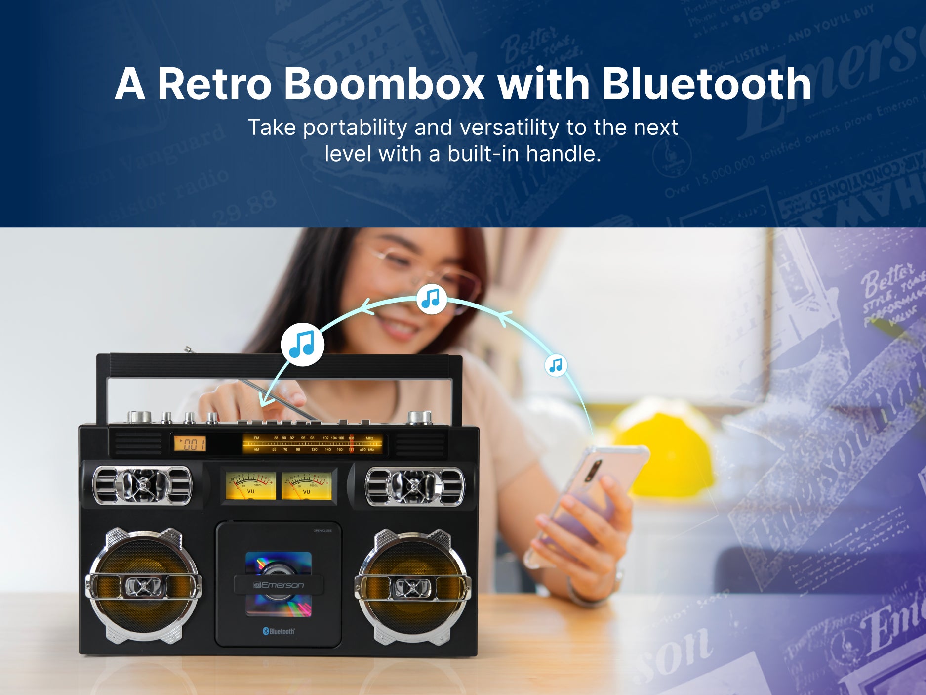 Retro Portable CD Boombox