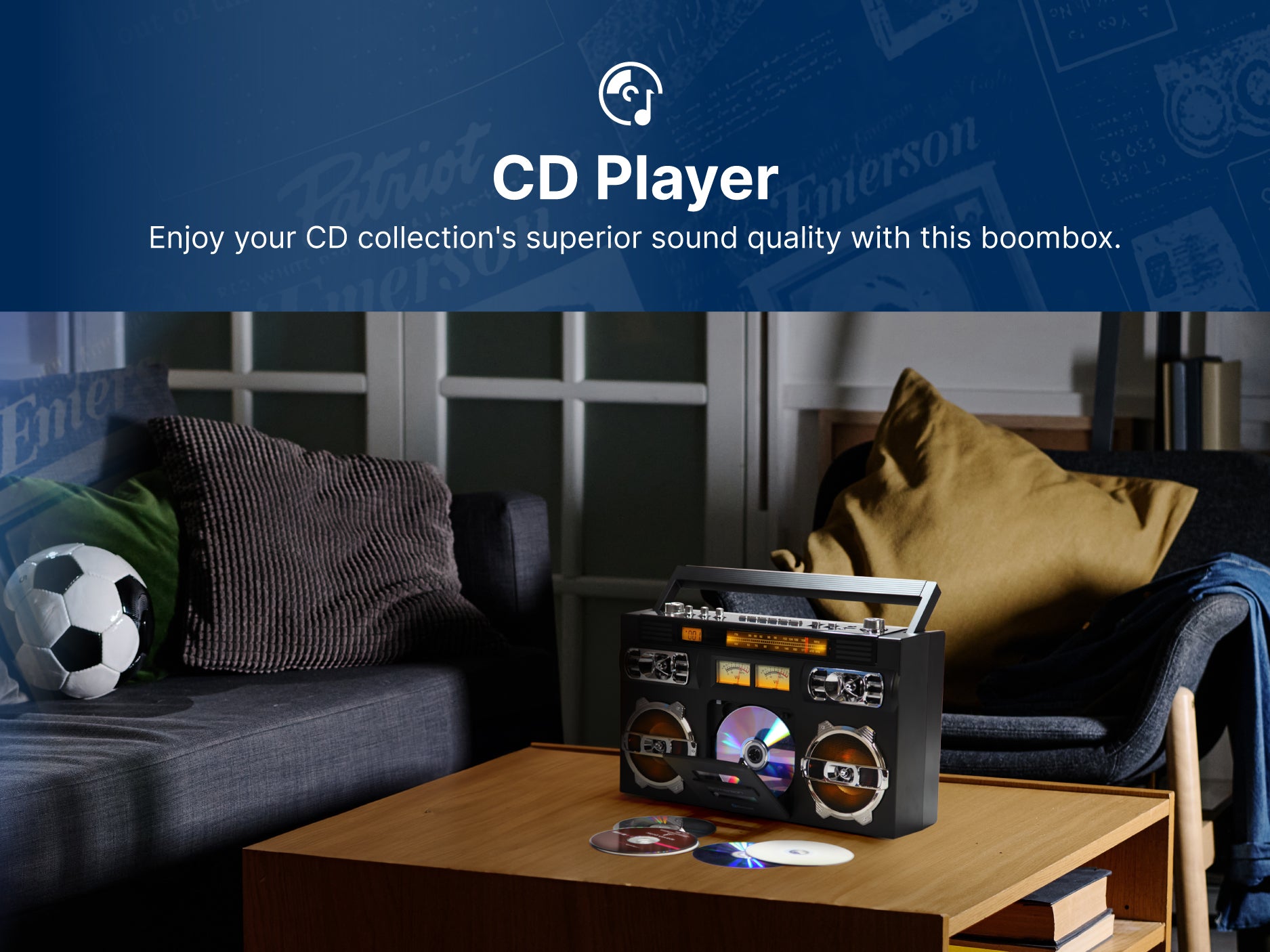 Retro Portable CD Boombox