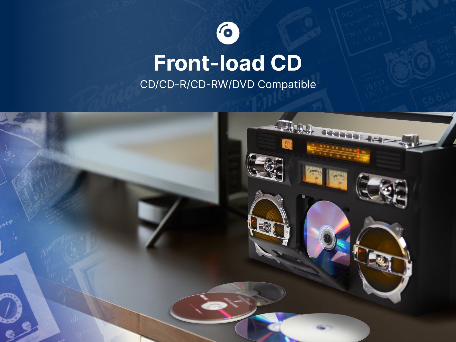 Retro Portable CD Boombox