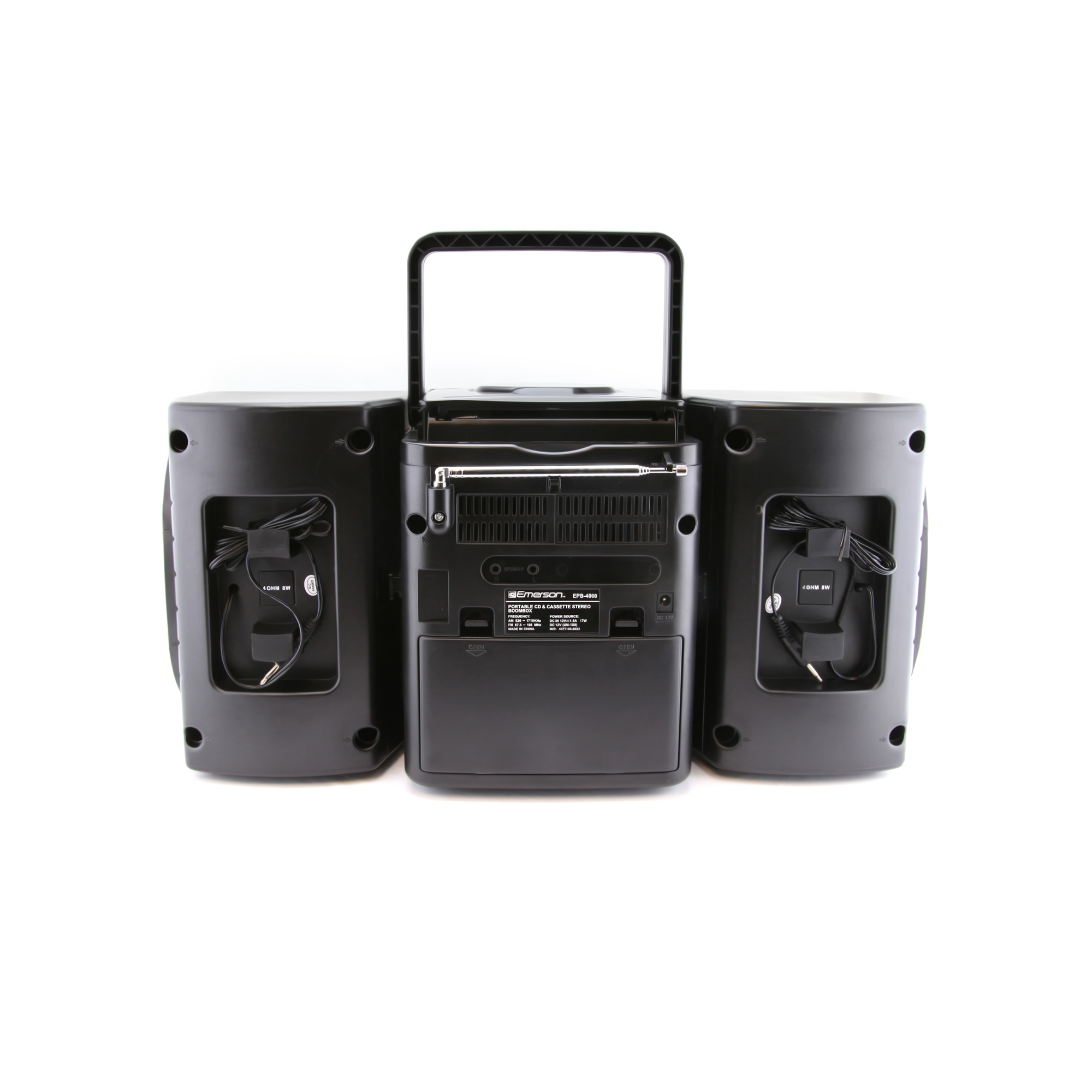 Portable CD & Cassette Stereo Boombox with AM/FM Radio