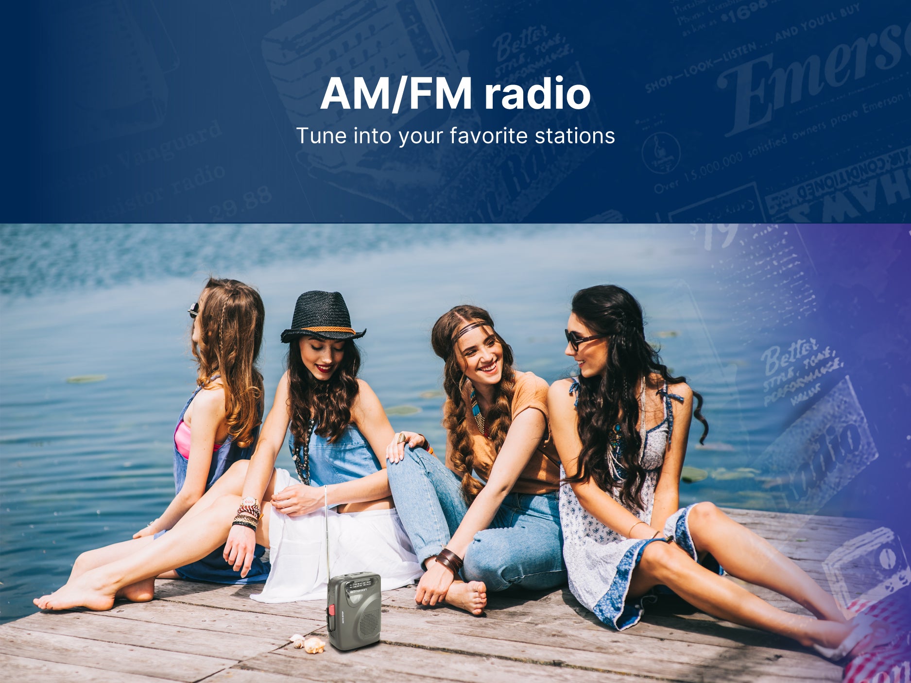 Portable Cassette Player & Recorder with AM/FM Radio