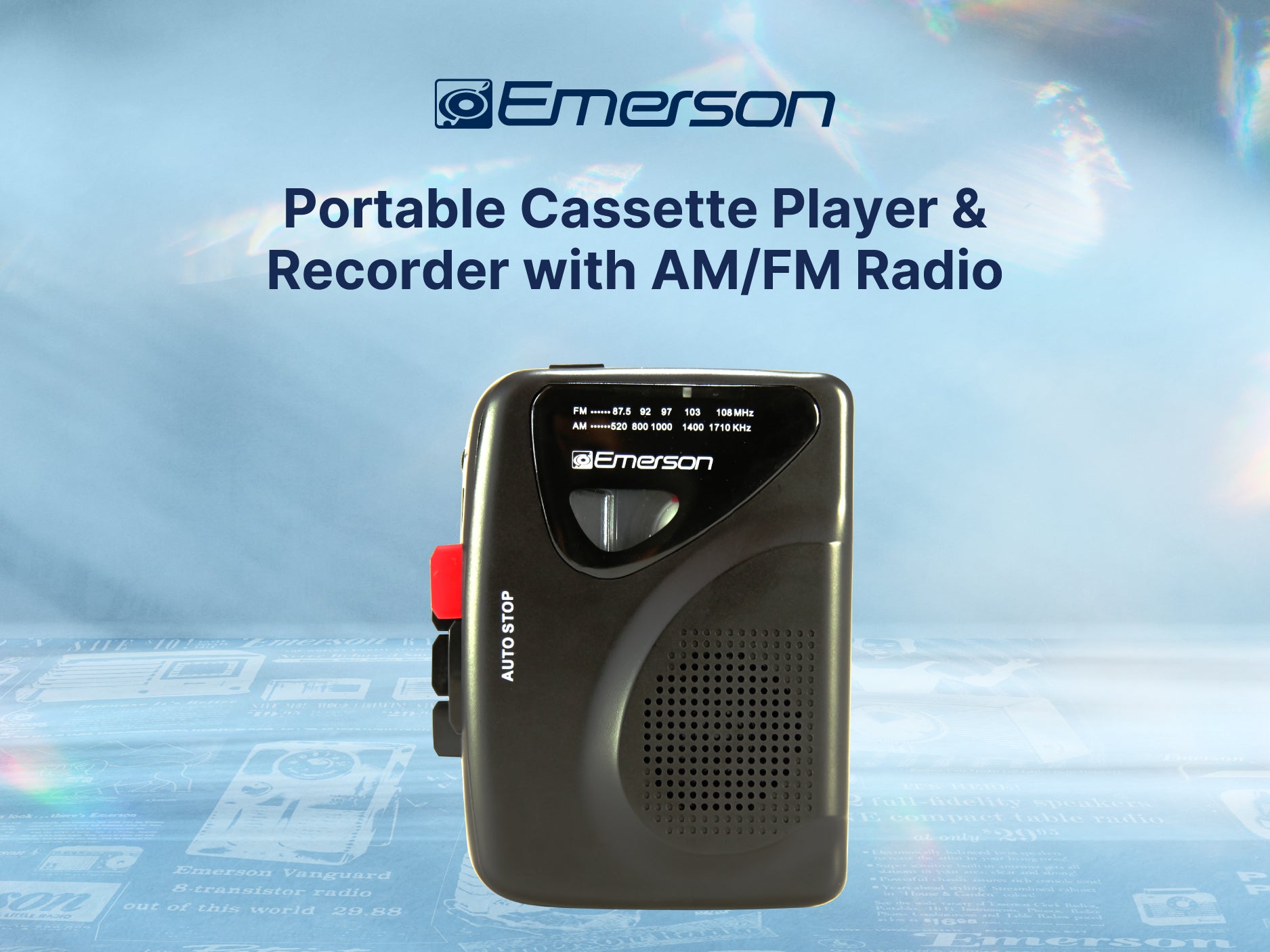 Portable Cassette Player & Recorder with AM/FM Radio